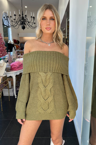 Warm Heart Dress-Mocha