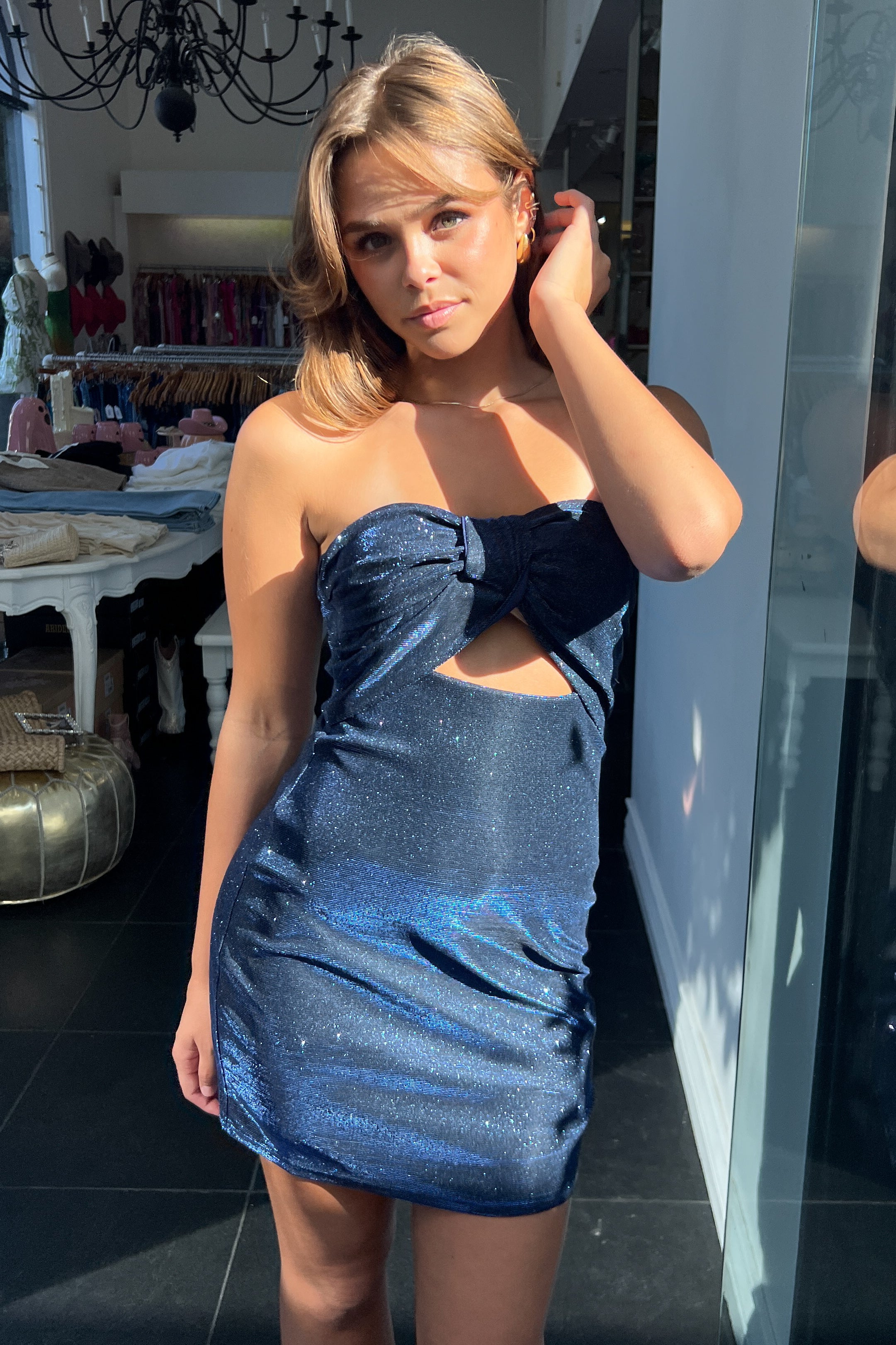 Livorno Sparkle Dress-Midnight
