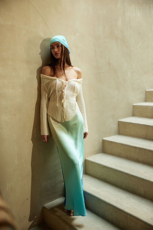 Caribbean Waters Maxi Skirt-Butter Blue