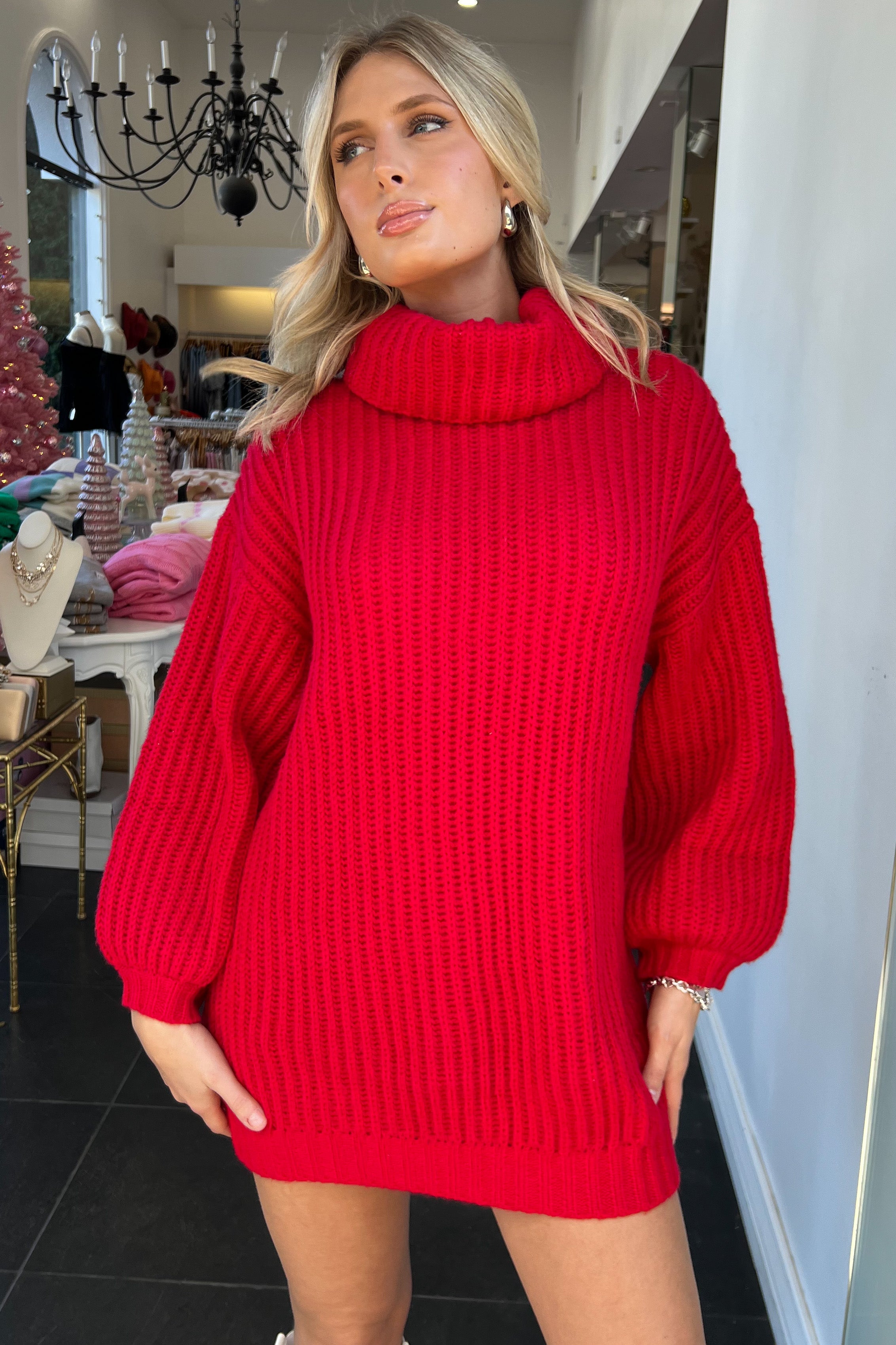 Warm Heart Dress-Red