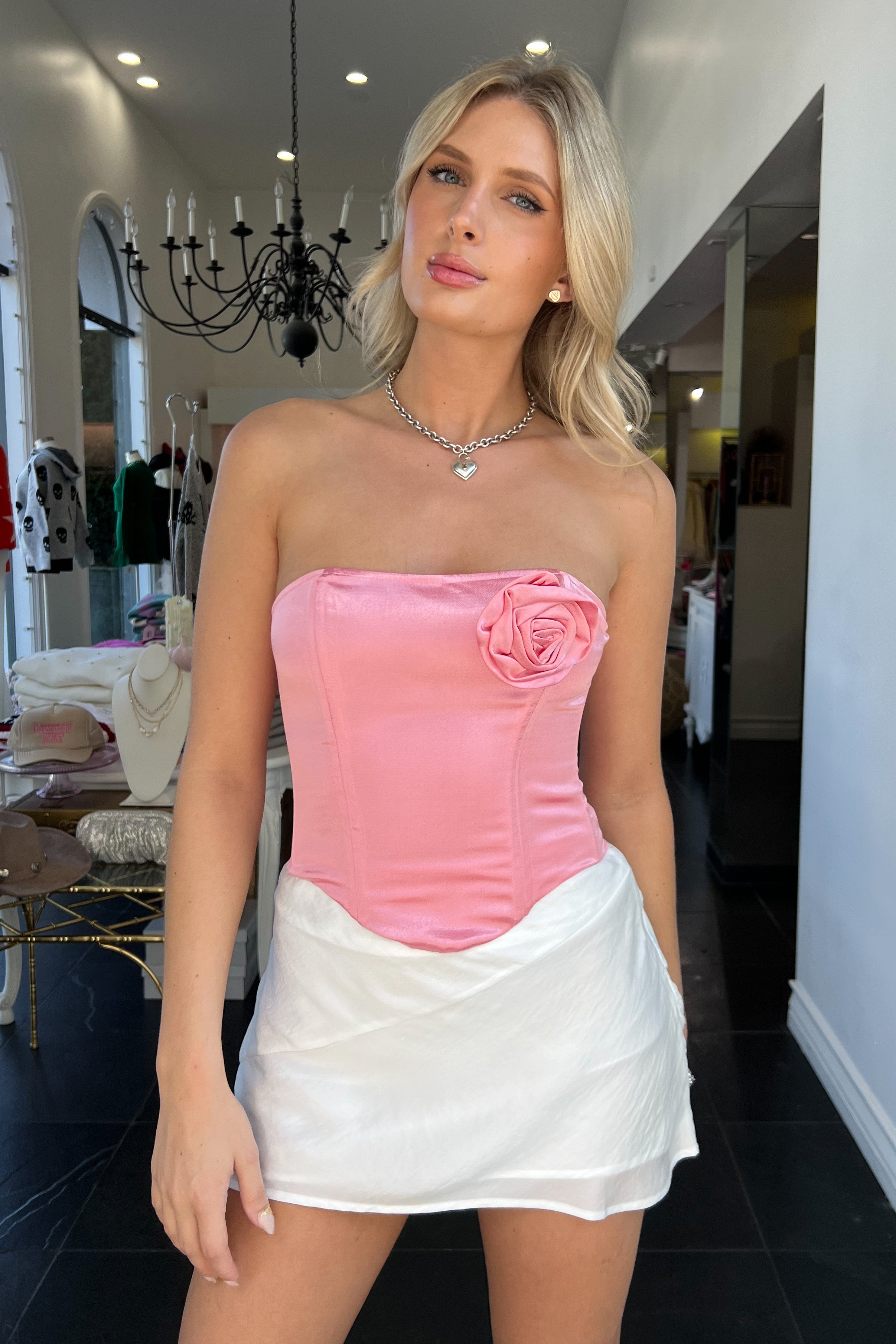 Danbury Corset Top-Pink