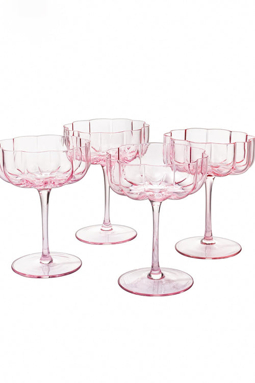 Flower Champagne Coupe -Pink