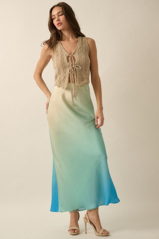 Caribbean Waters Maxi Skirt-Butter Blue