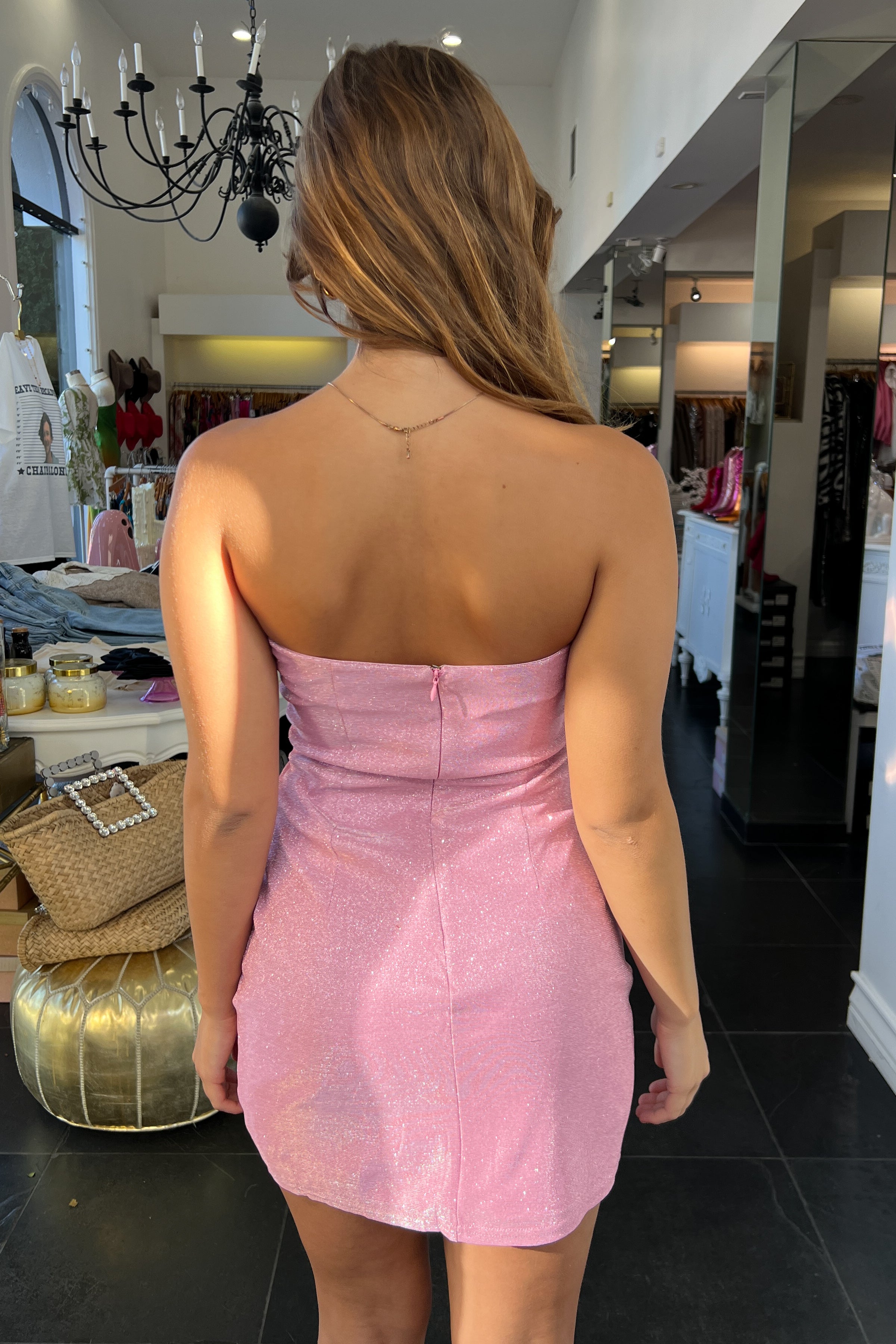 Livorno Sparkle Dress-Pink