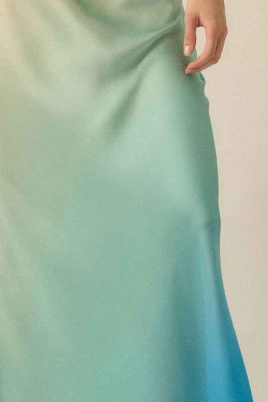 Caribbean Waters Maxi Skirt-Butter Blue
