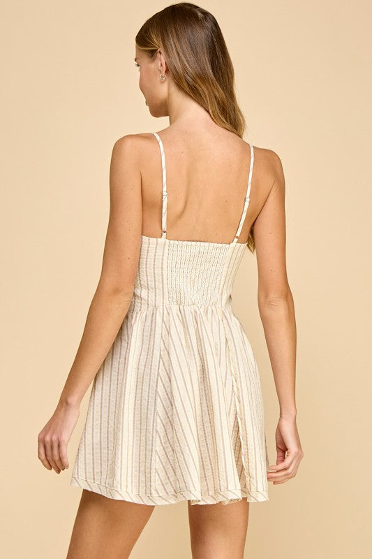 Love In Oklahoma Dress-Cream/Taupe