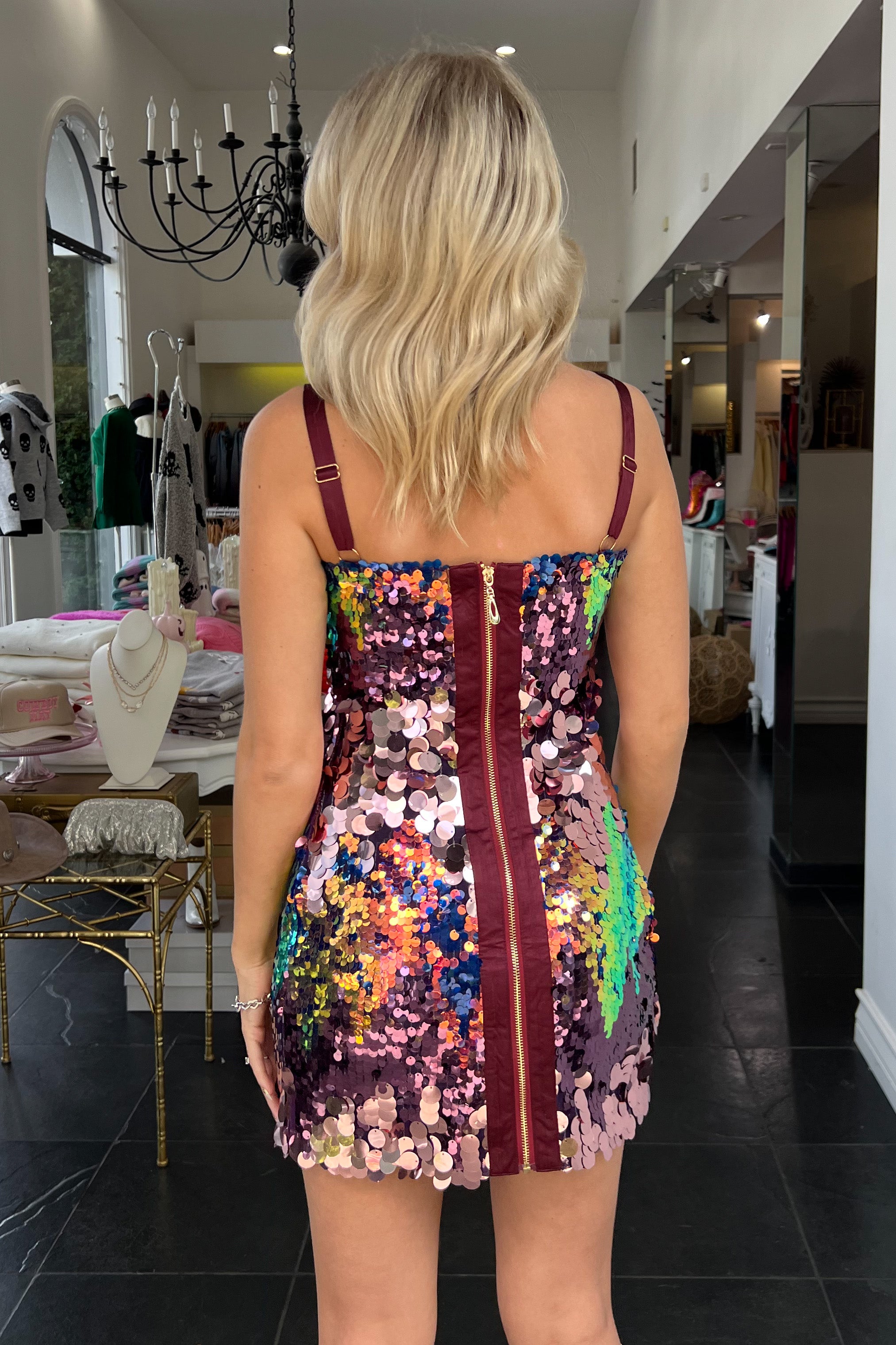 Glitz and Glow Dress-Purple Multi