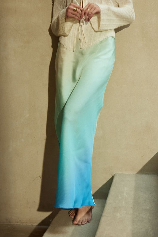 Caribbean Waters Maxi Skirt-Butter Blue