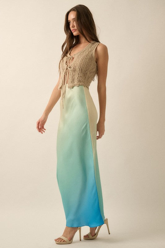 Caribbean Waters Maxi Skirt-Butter Blue