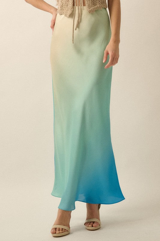 Caribbean Waters Maxi Skirt-Butter Blue