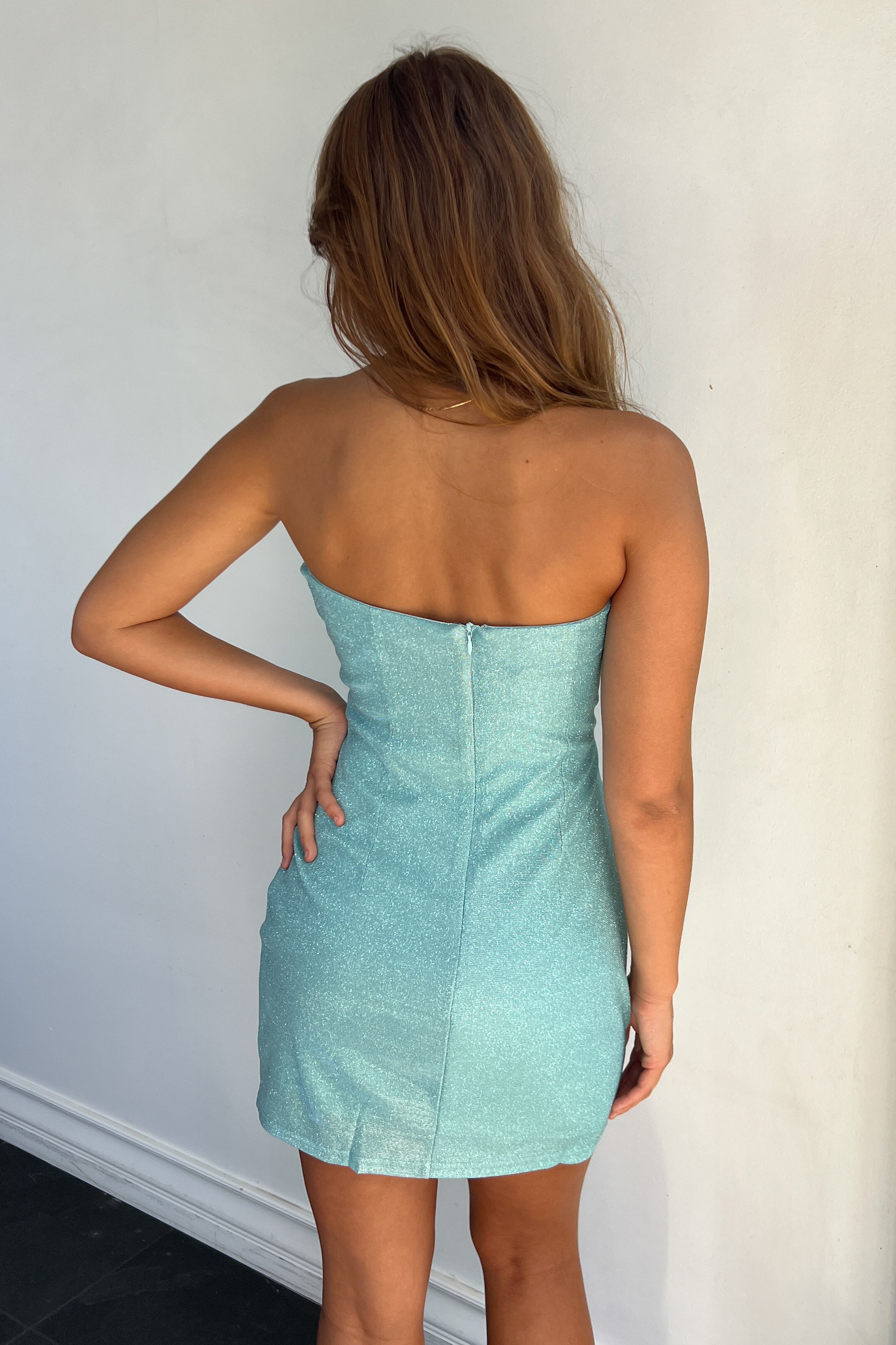 Livorno Sparkle Dress-Turq