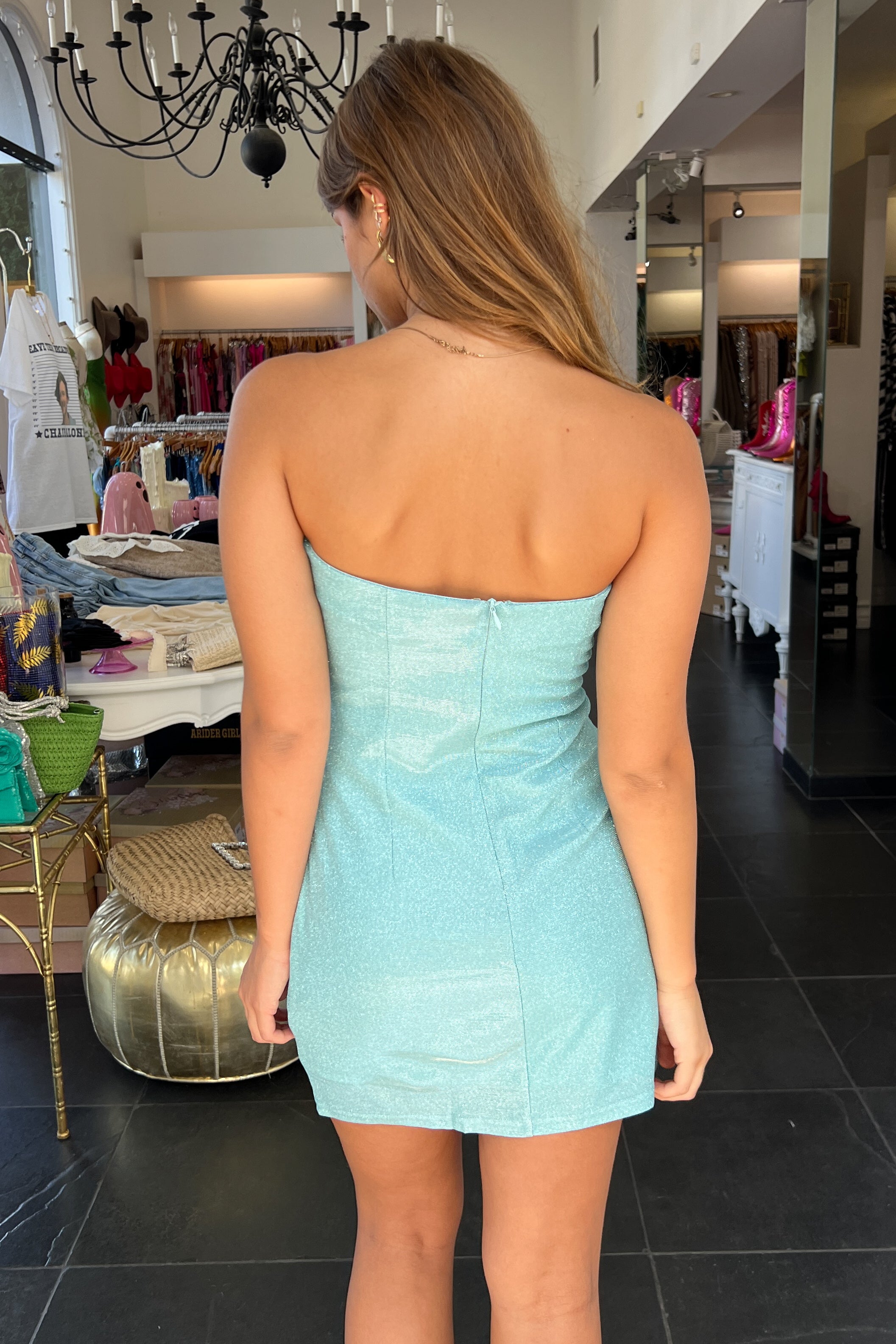 Livorno Sparkle Dress-Turq