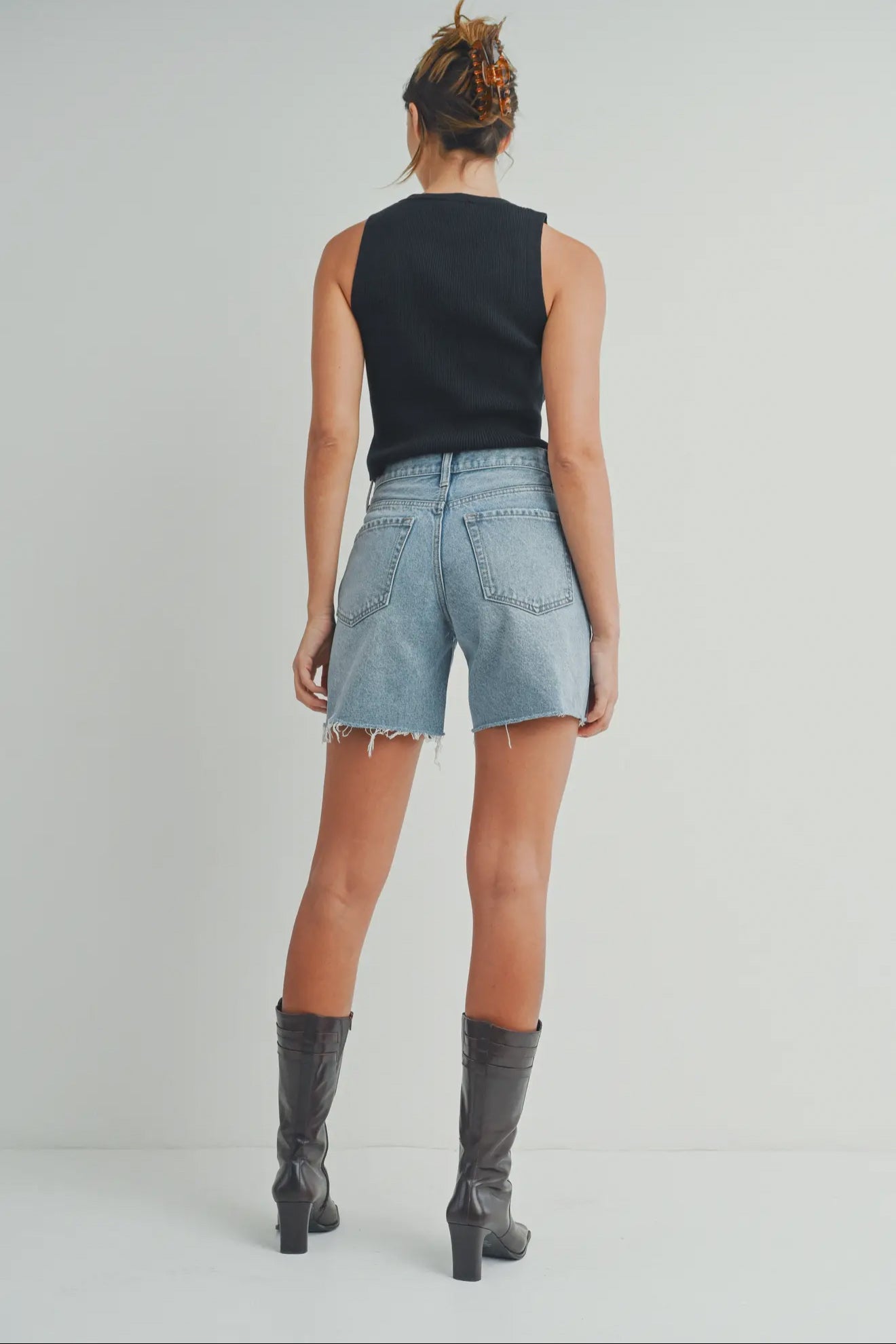 Walking On Broadway Denim Shorts-Light