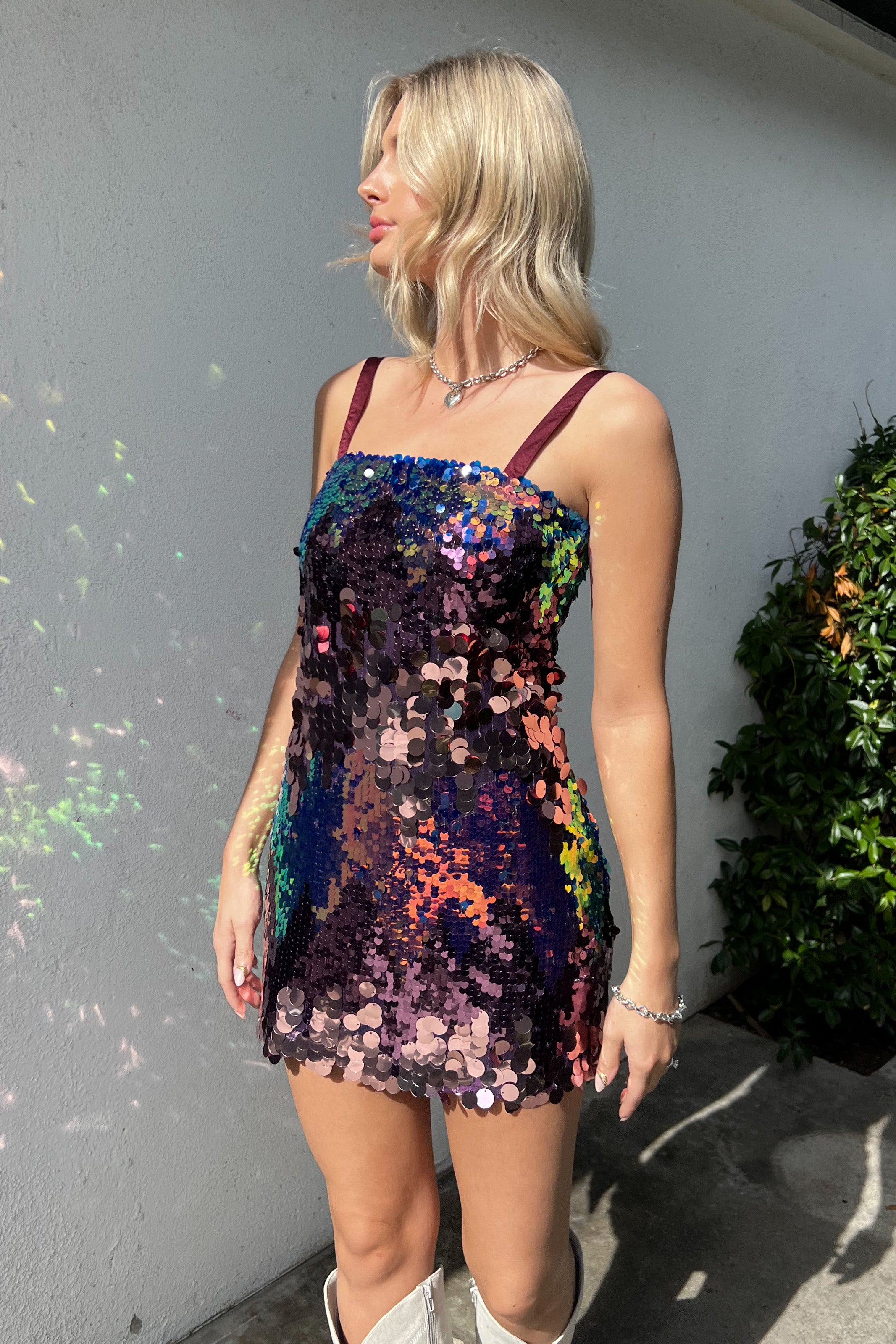 Glitz and Glow Dress-Purple Multi