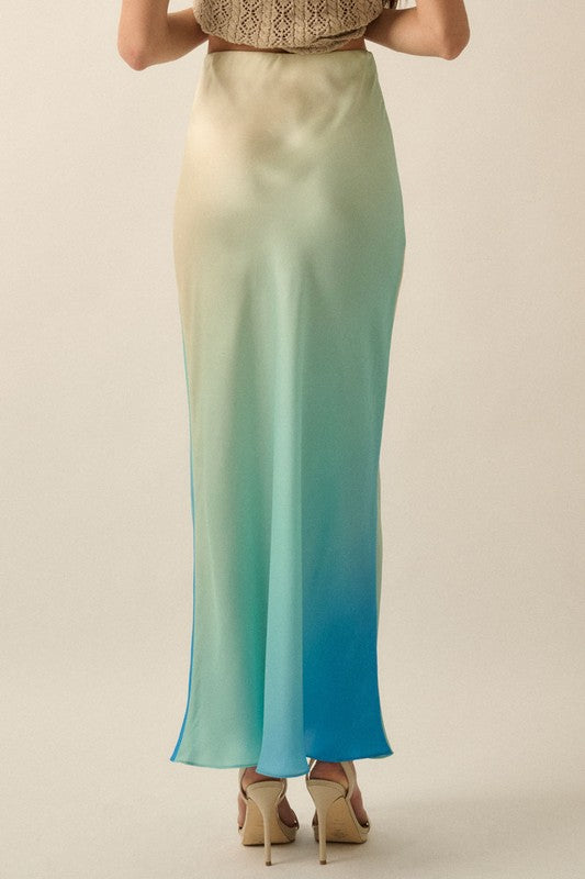 Caribbean Waters Maxi Skirt-Butter Blue
