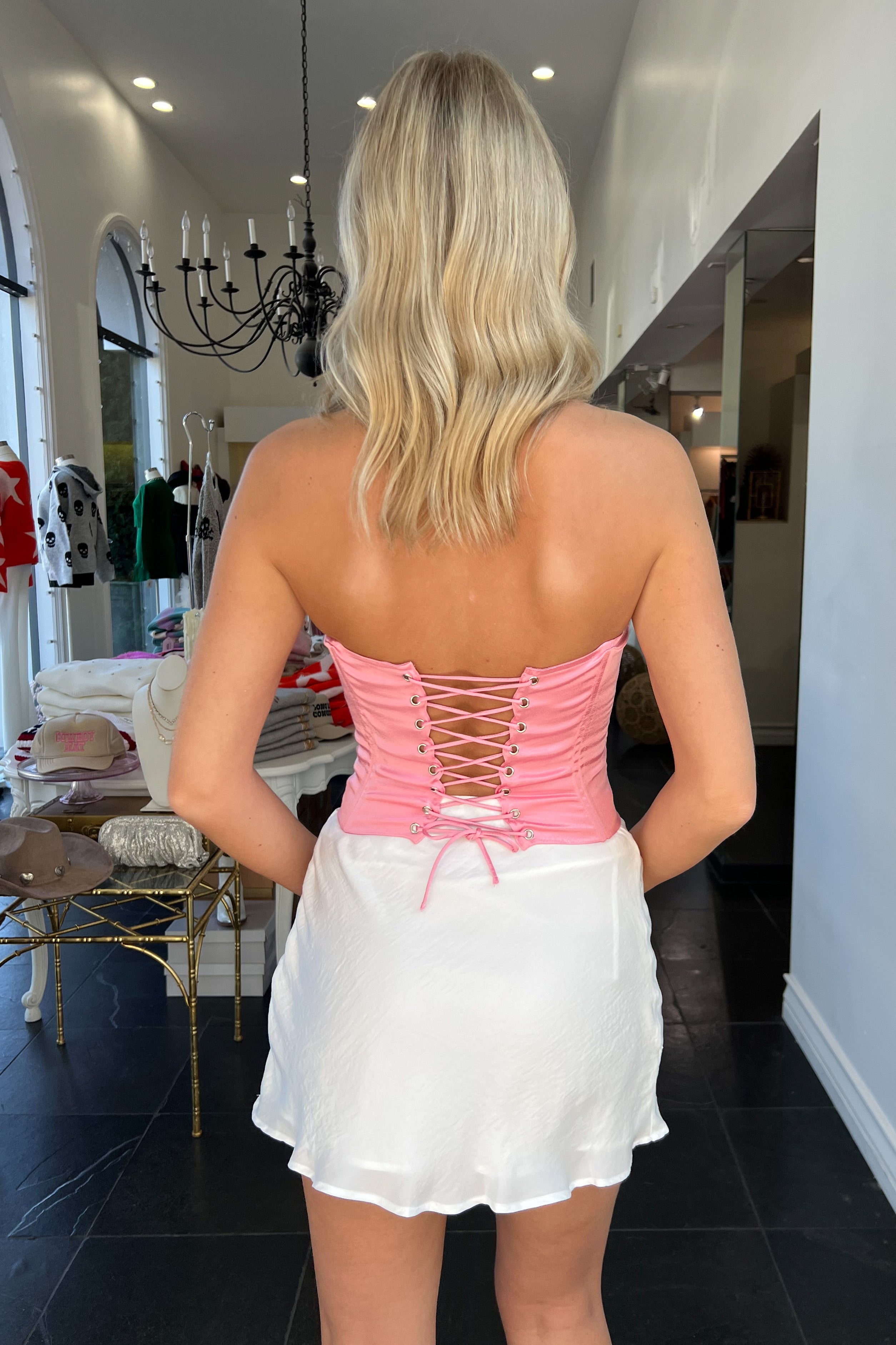 Danbury Corset Top-Pink