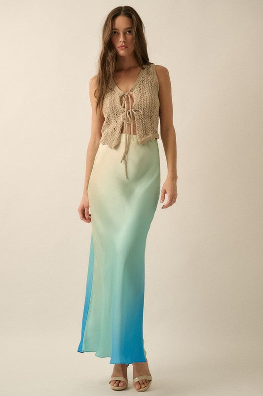Caribbean Waters Maxi Skirt-Butter Blue
