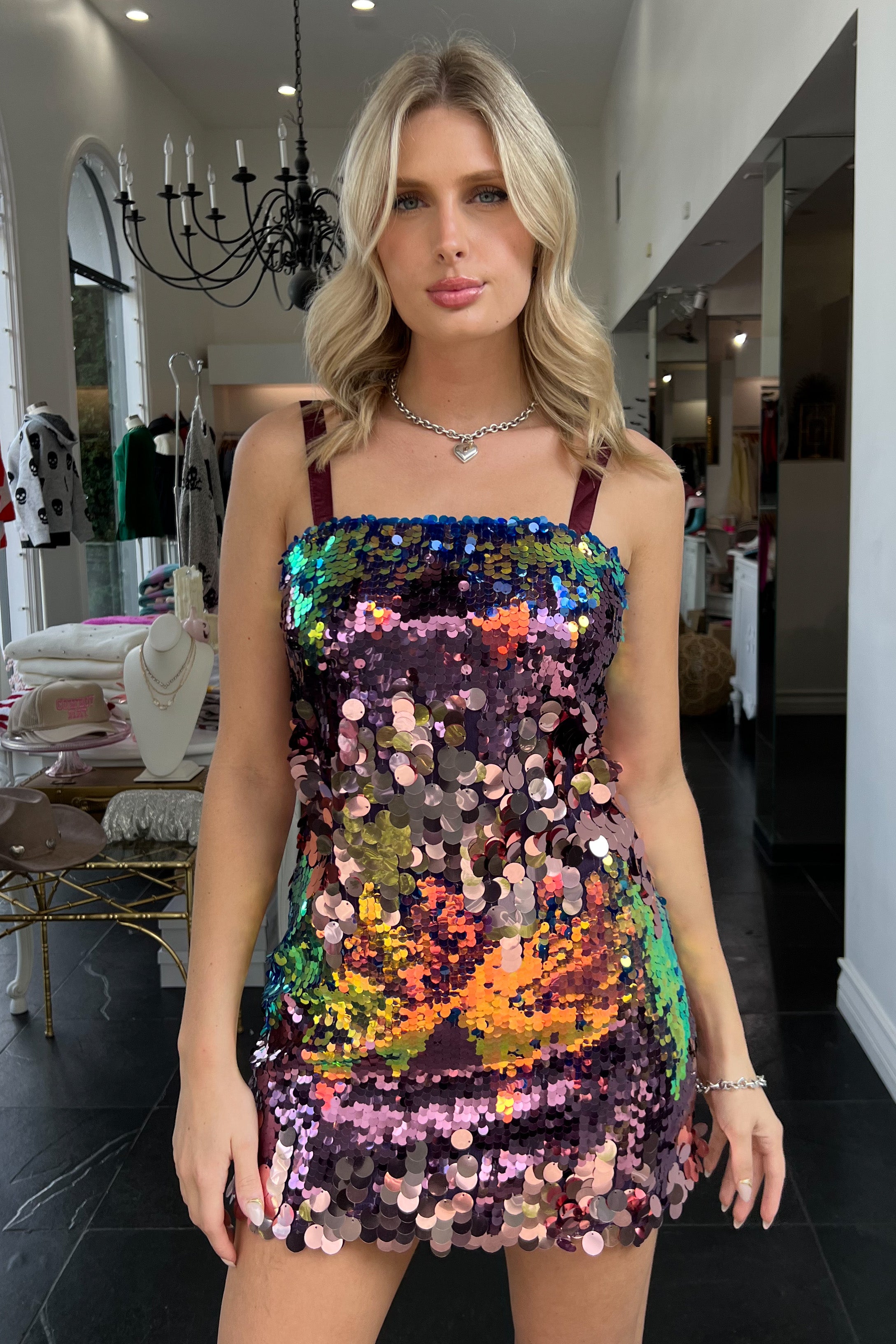 Glitz and Glow Dress-Purple Multi