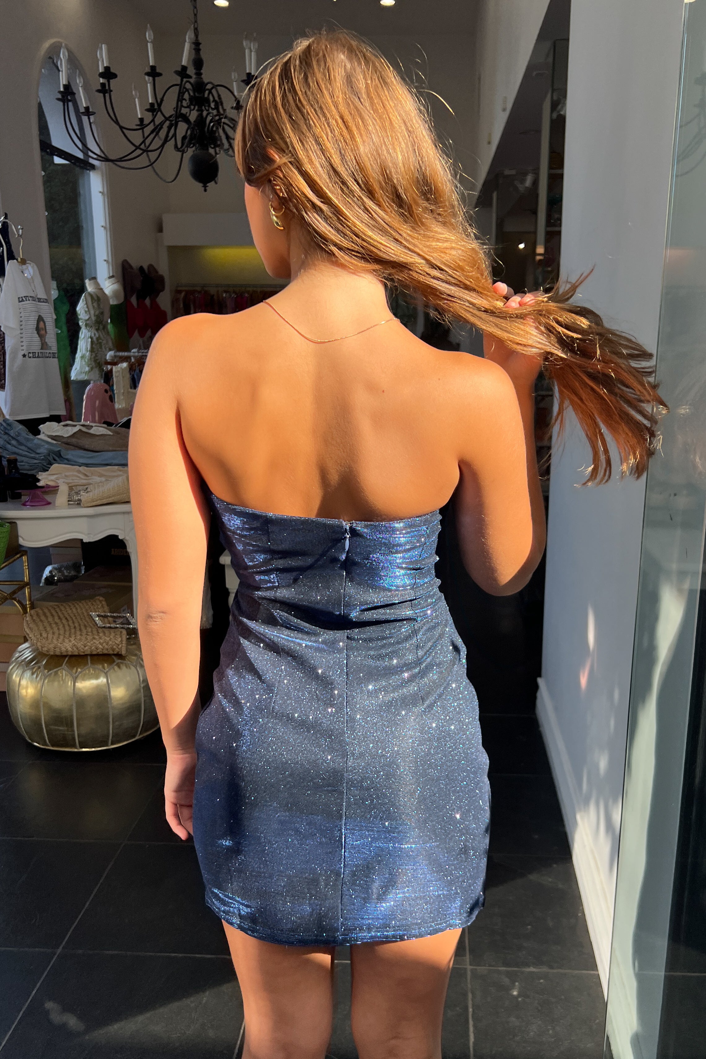 Livorno Sparkle Dress-Midnight