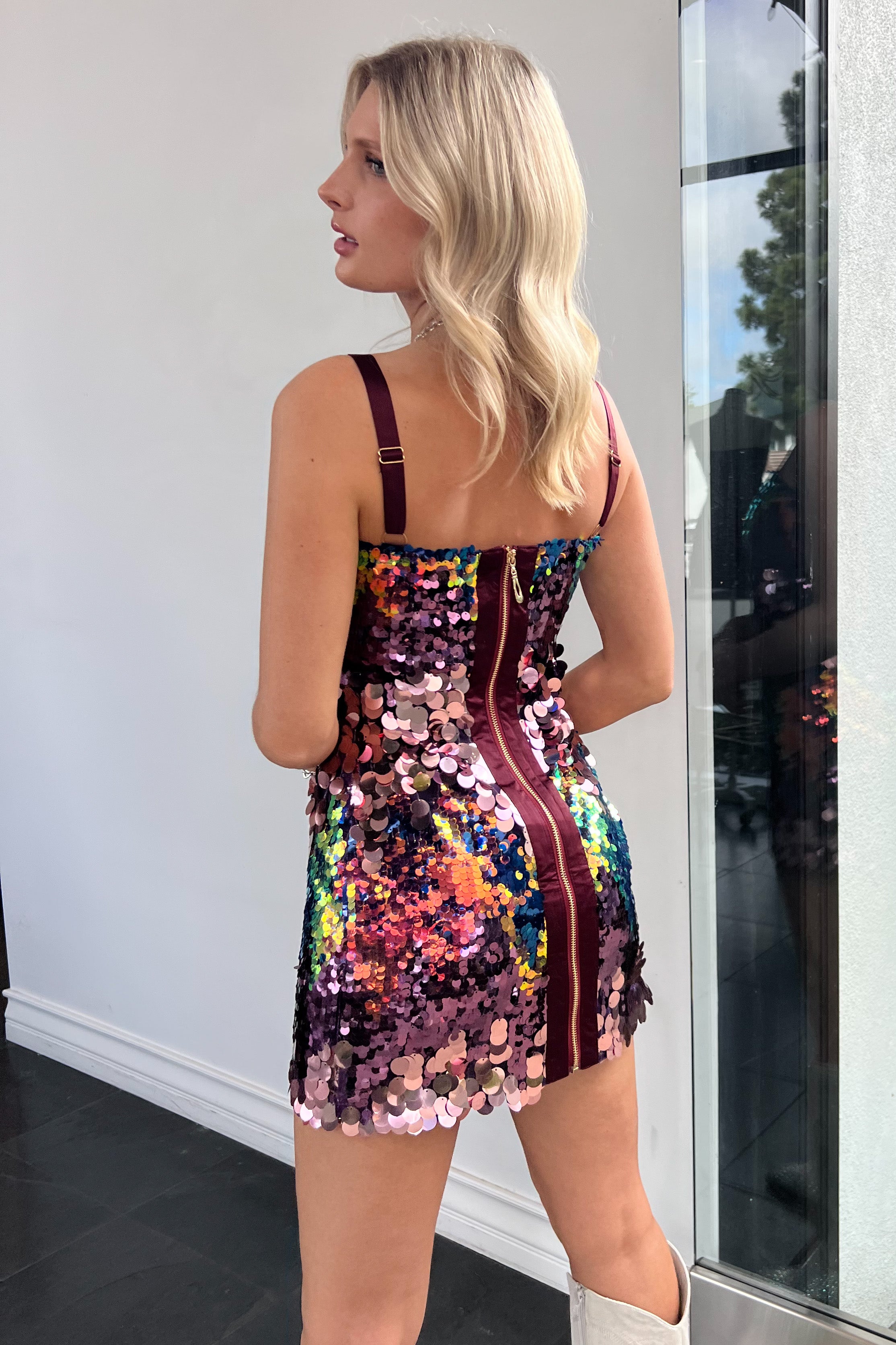Glitz and Glow Dress-Purple Multi