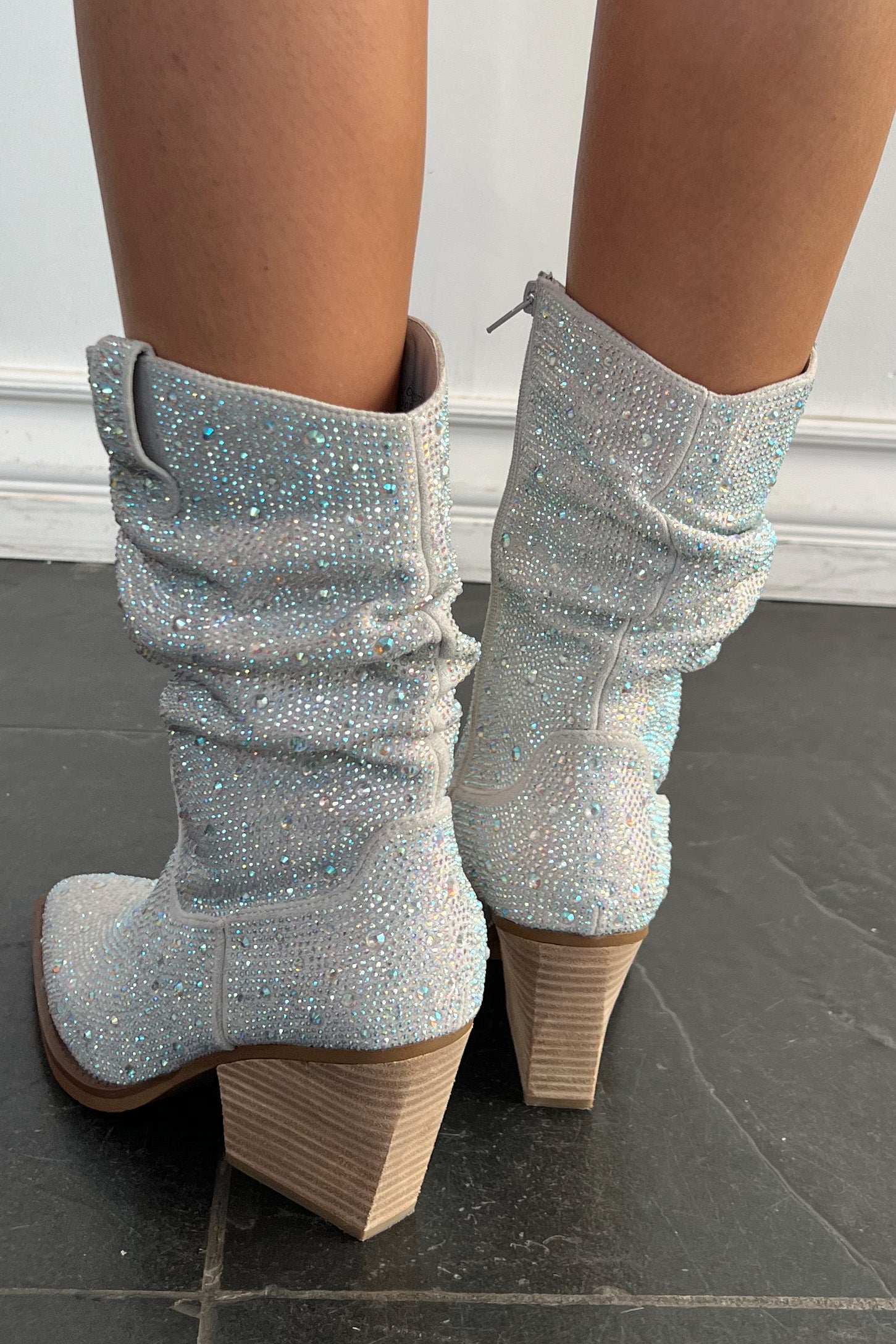 Underwood Slouch Boots-Silver