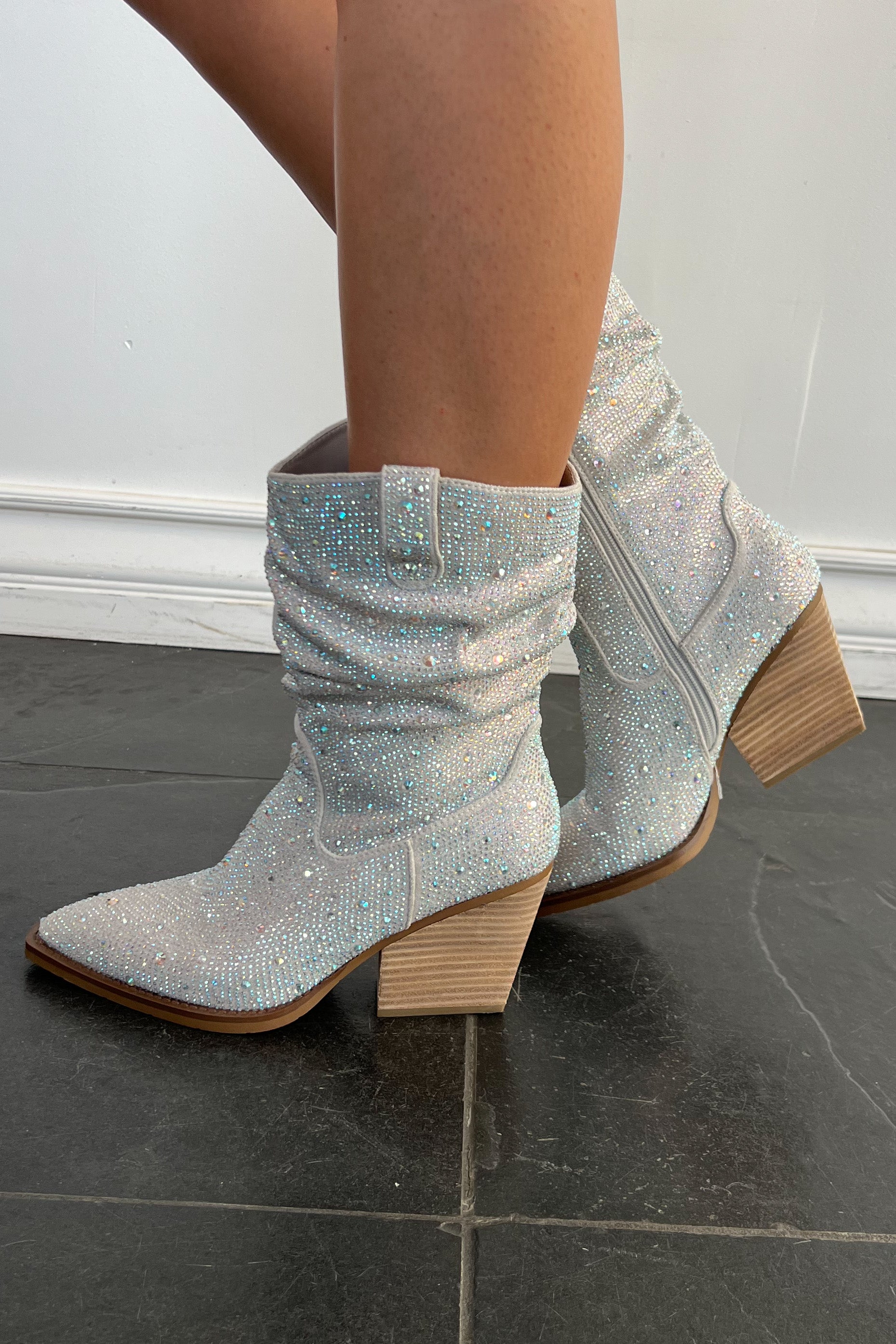 Underwood Slouch Boots-Silver