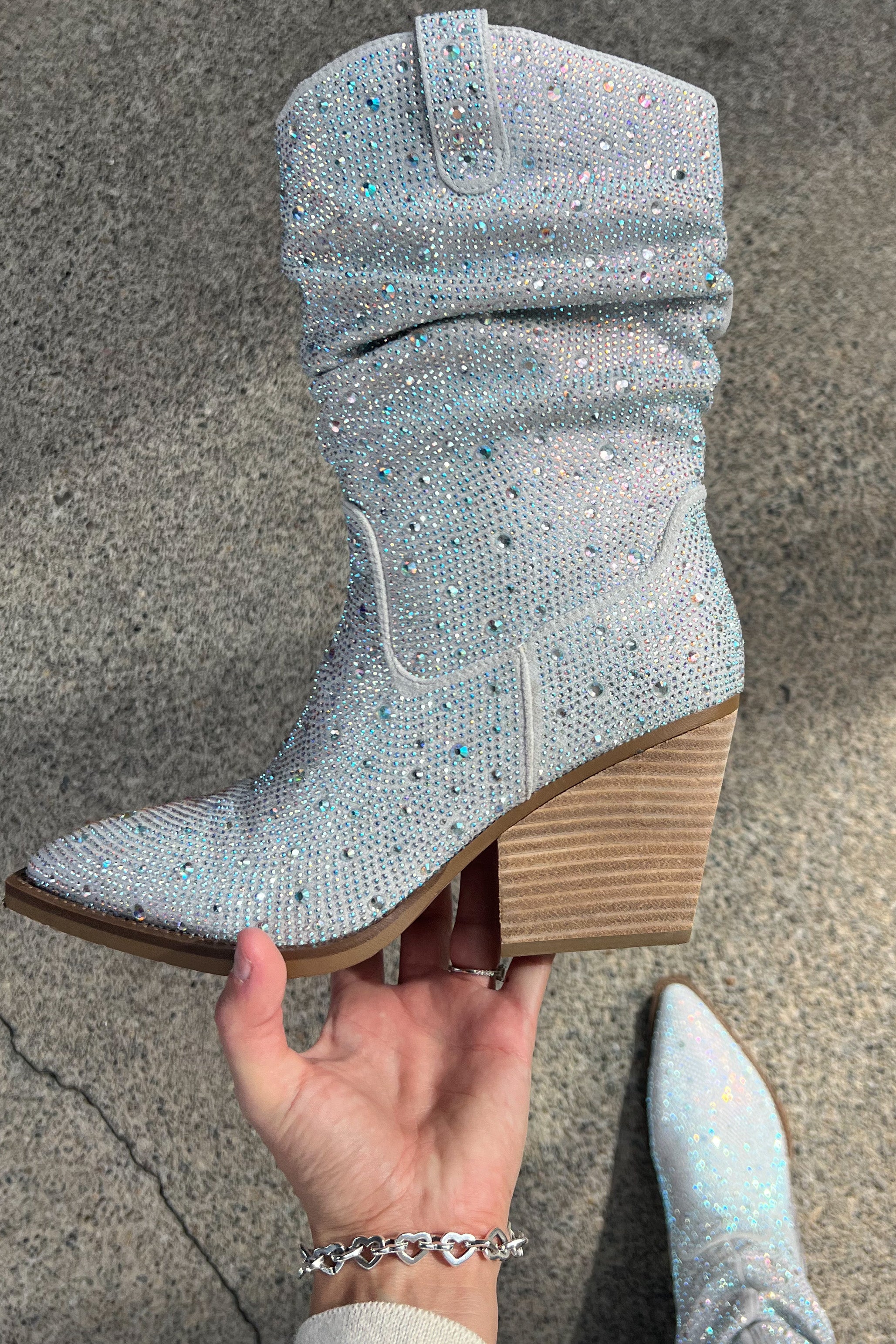 Underwood Slouch Boots-Silver