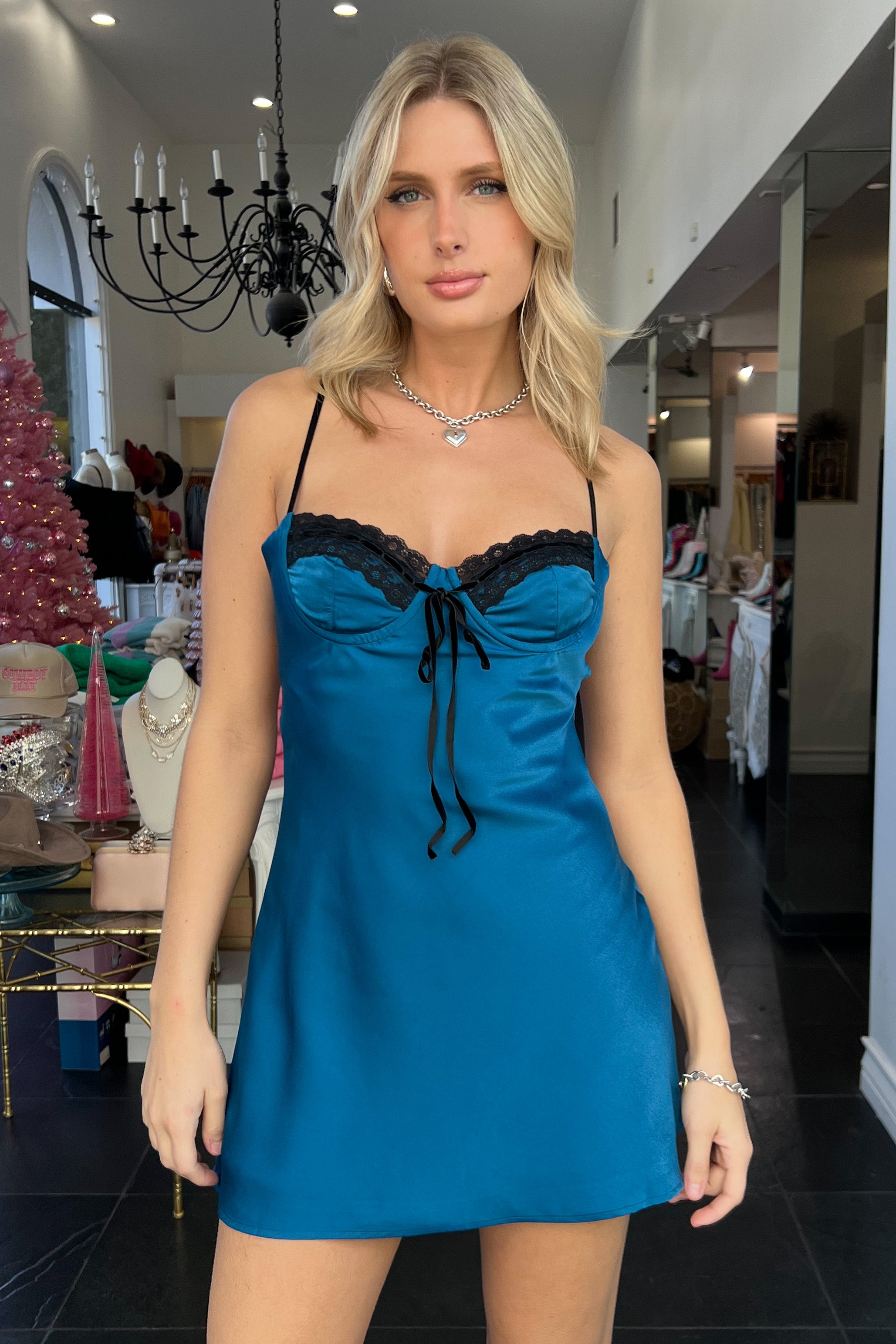 Juliette Dress -Teal Blue