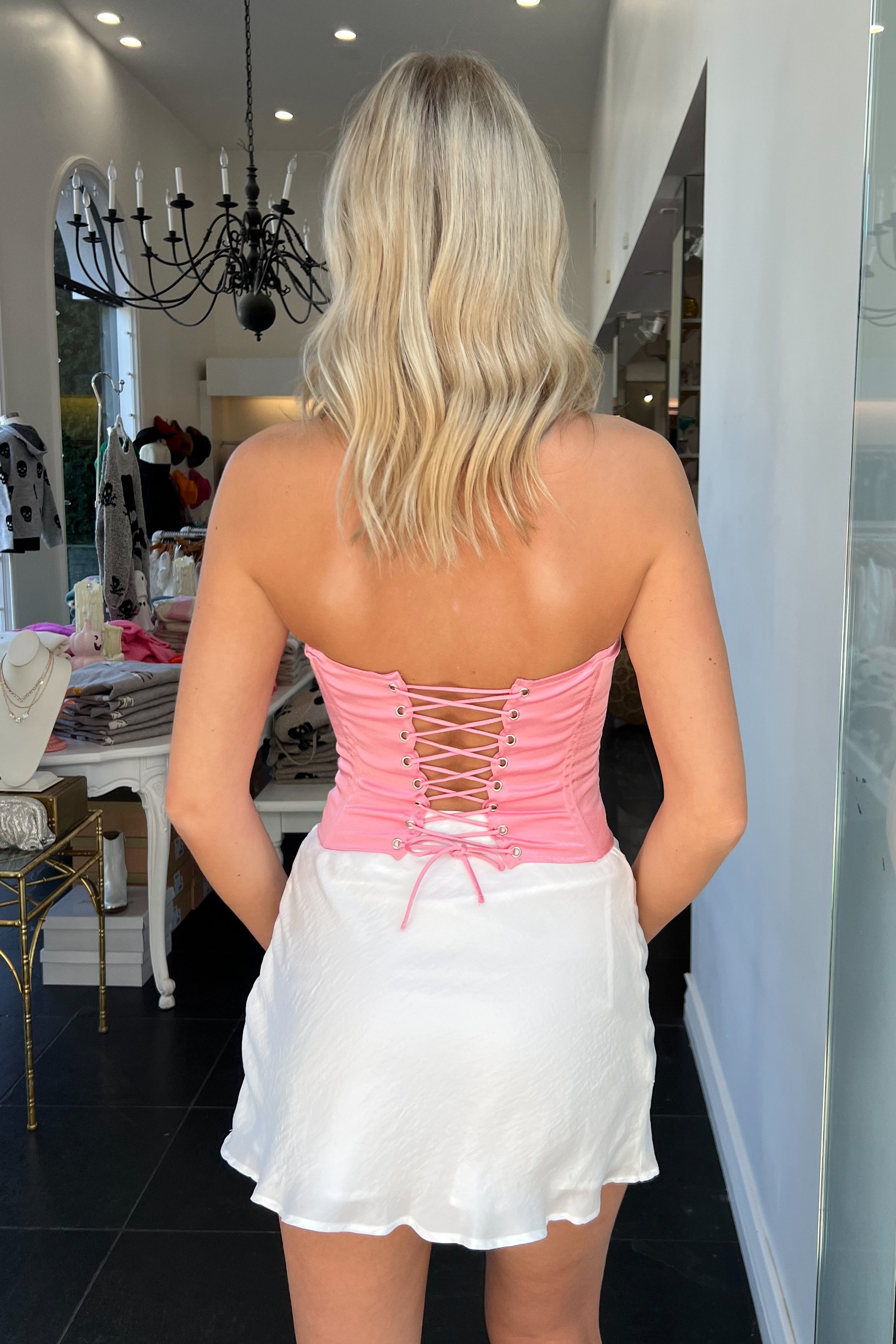 Danbury Corset Top-Pink