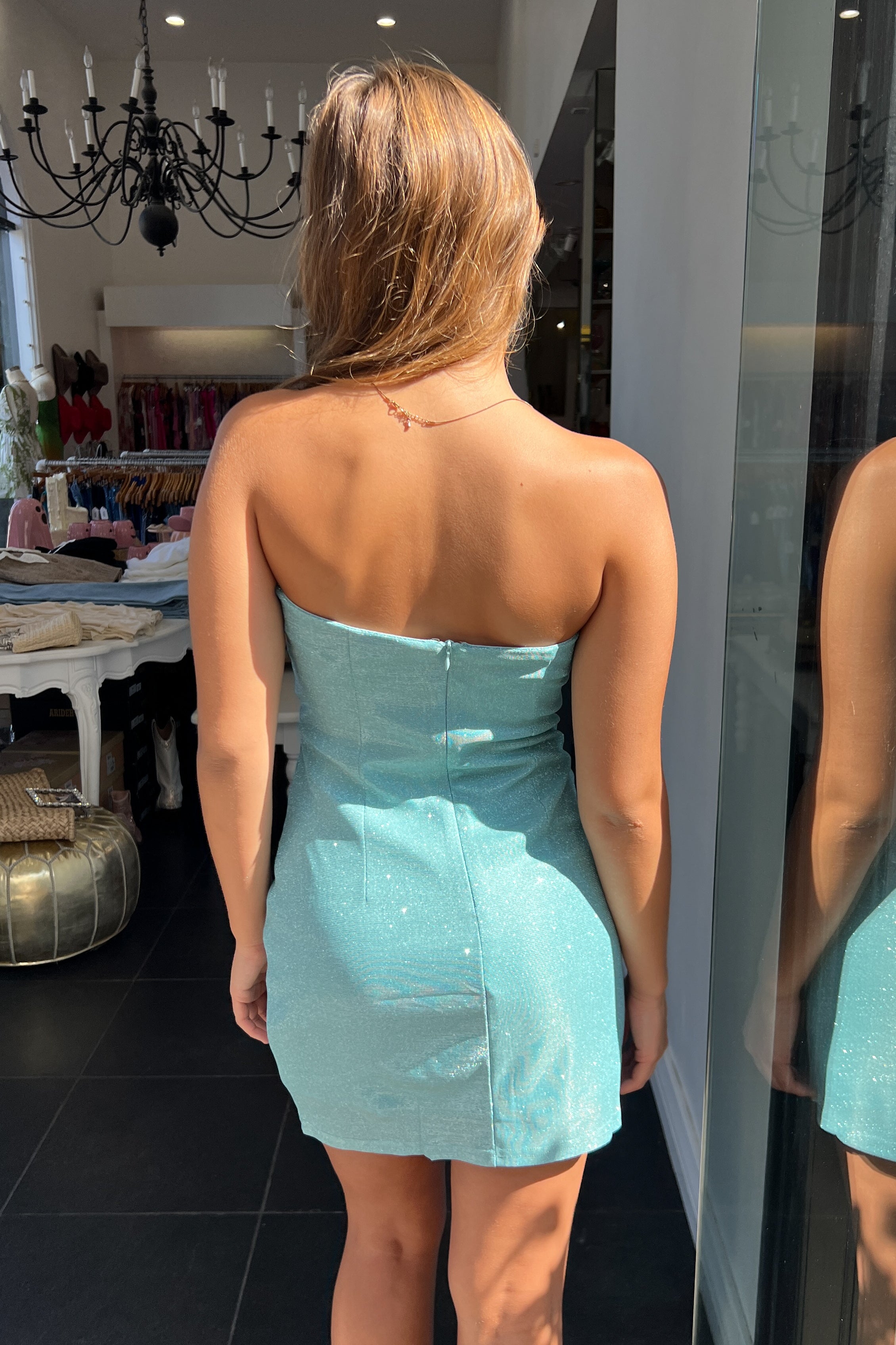 Livorno Sparkle Dress-Turq