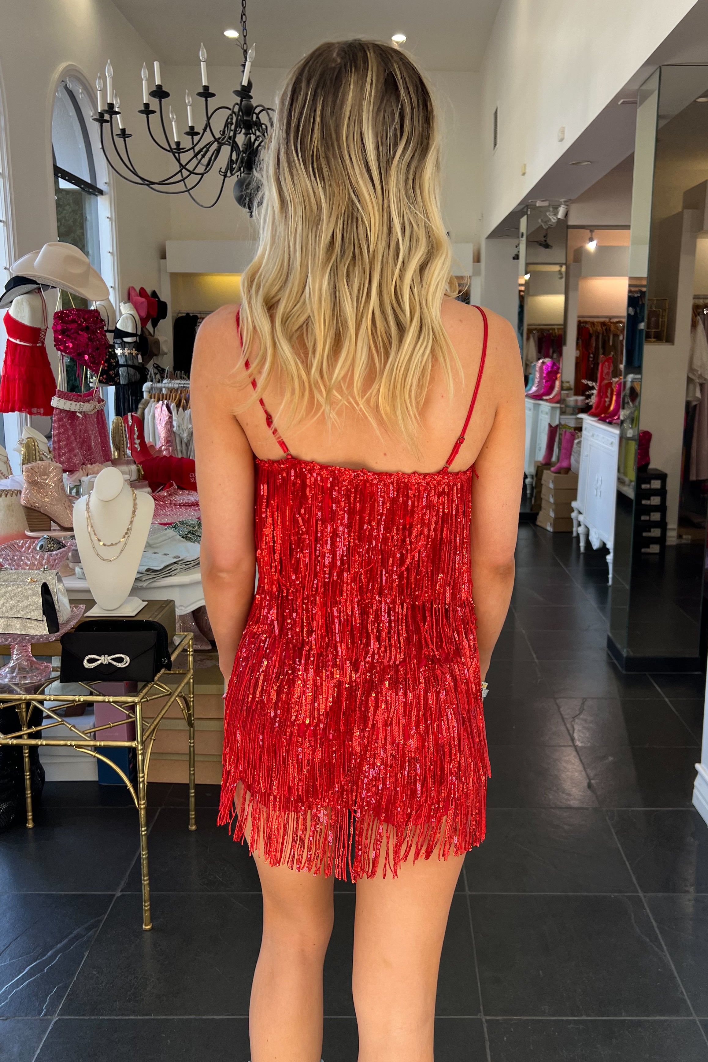 Rodeo Barbie Sequin Romper-Red
