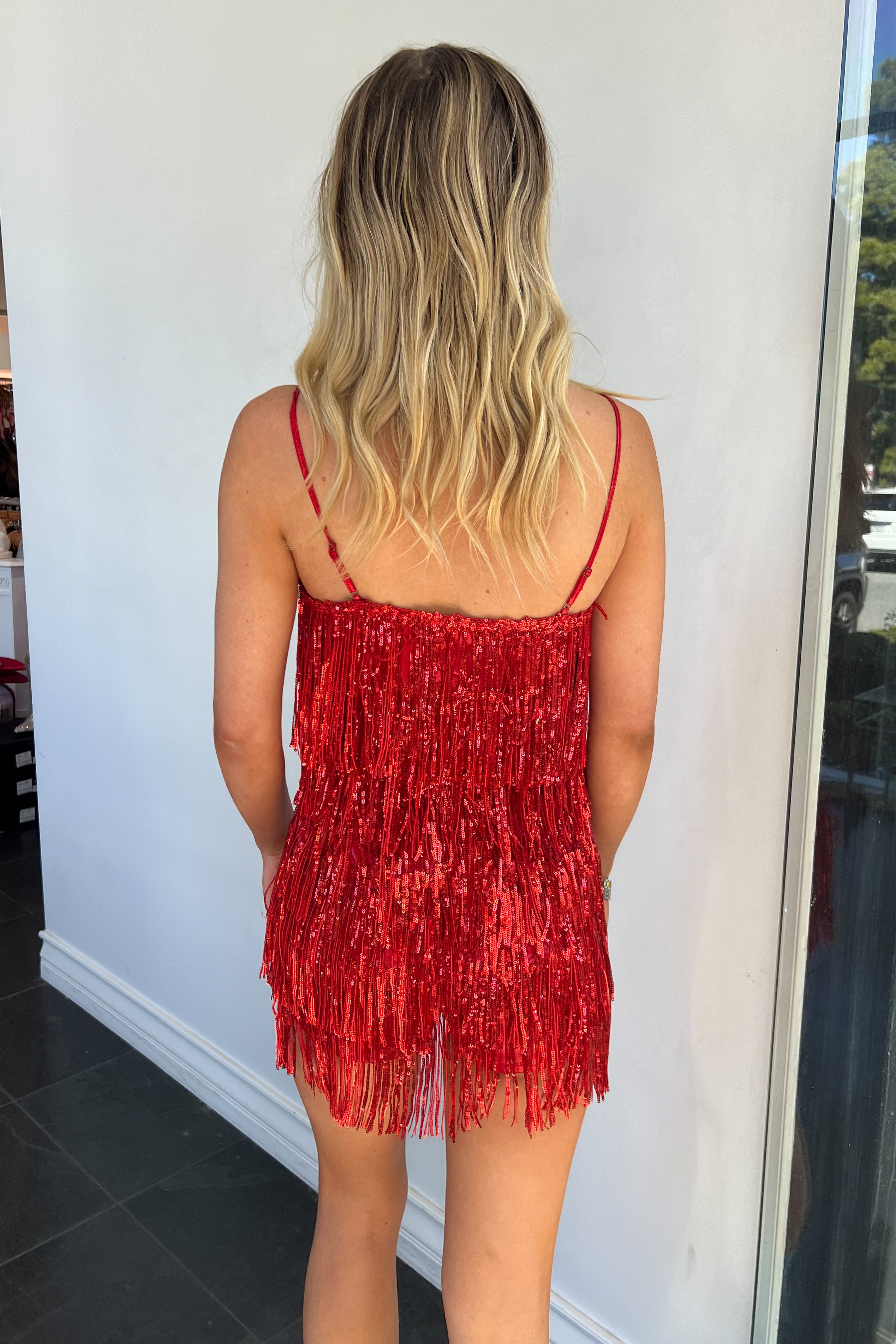 Rodeo Barbie Sequin Romper-Red