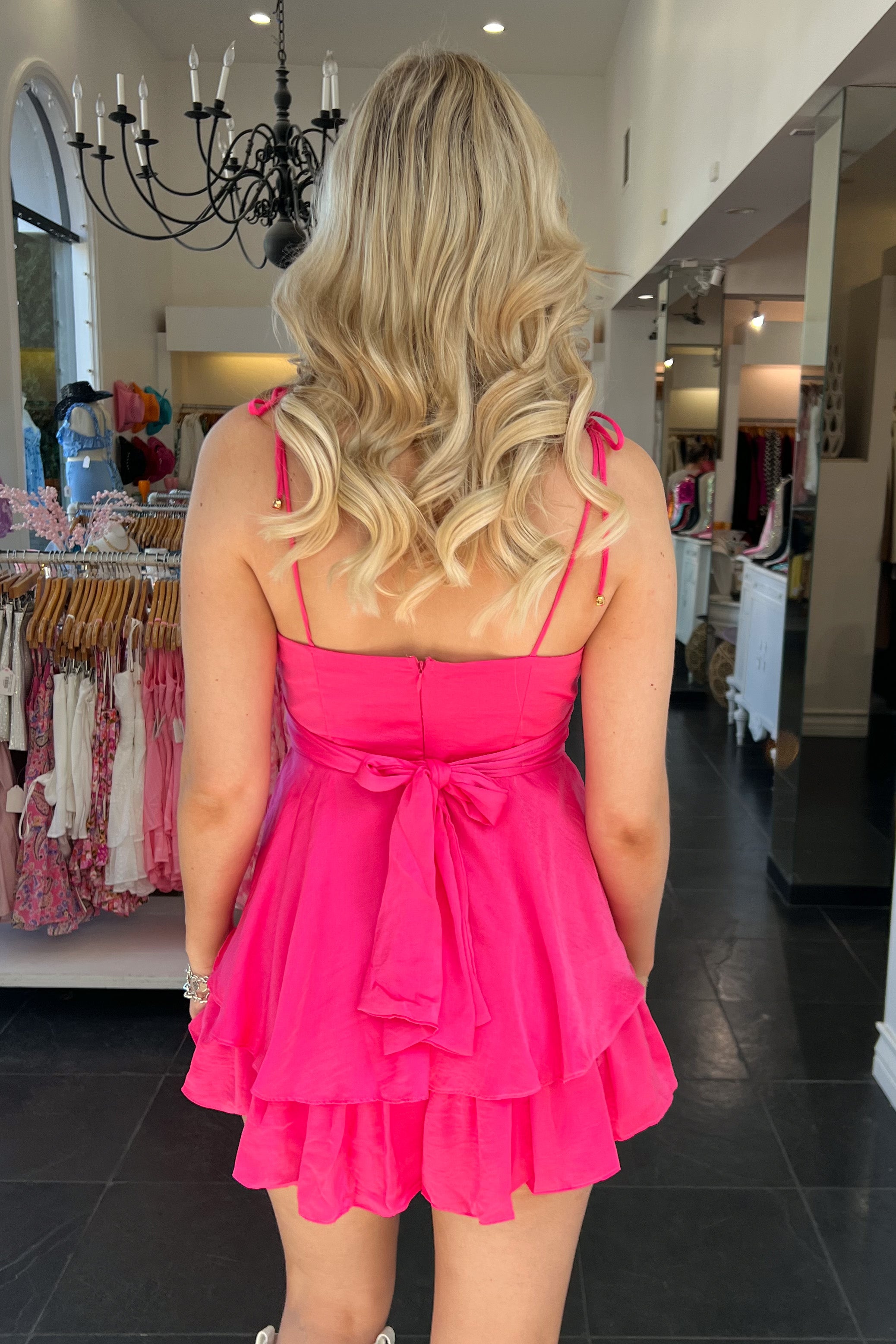 Addelynne Romper-Hot Pink