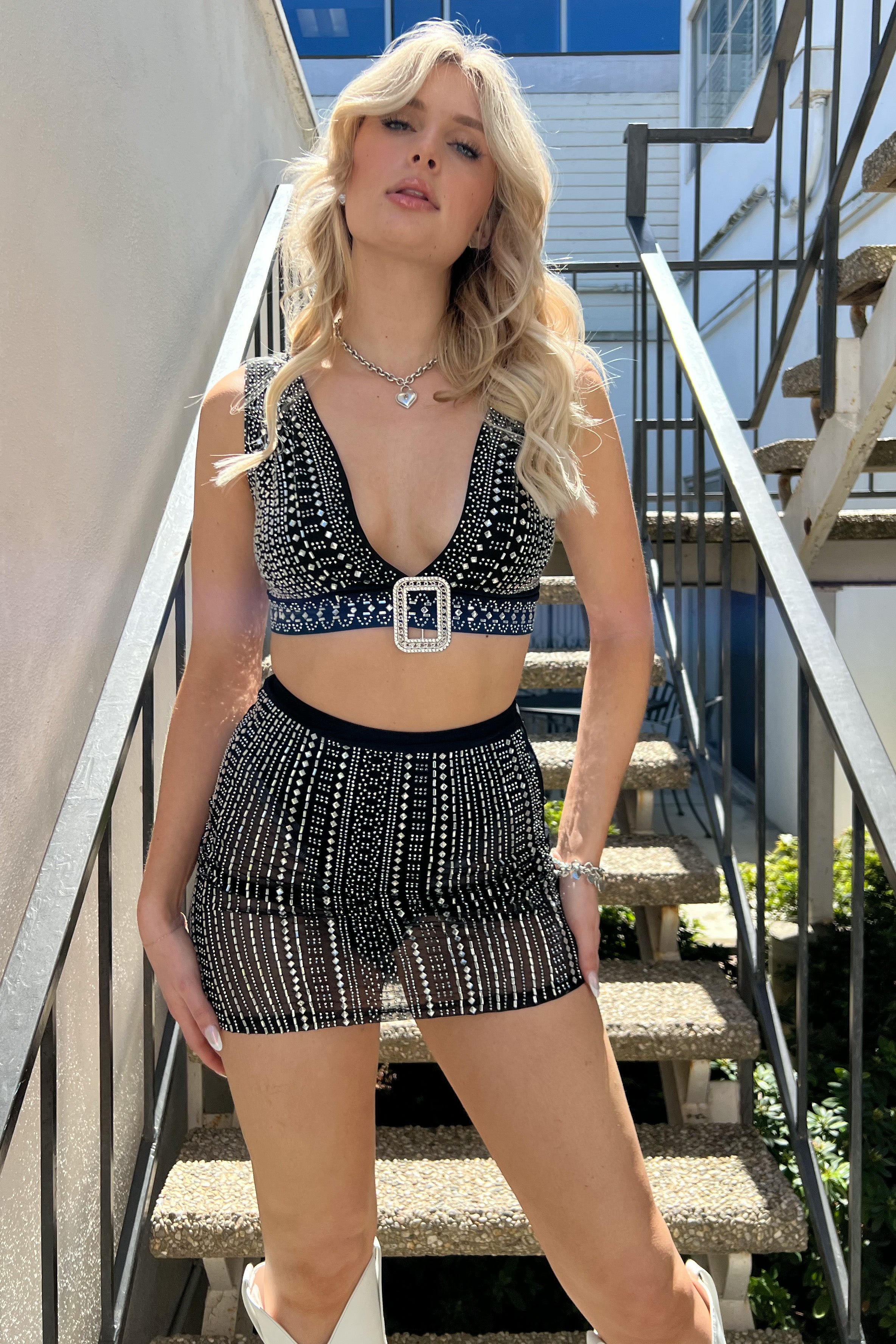 Broadway Girls Dress Set-Black