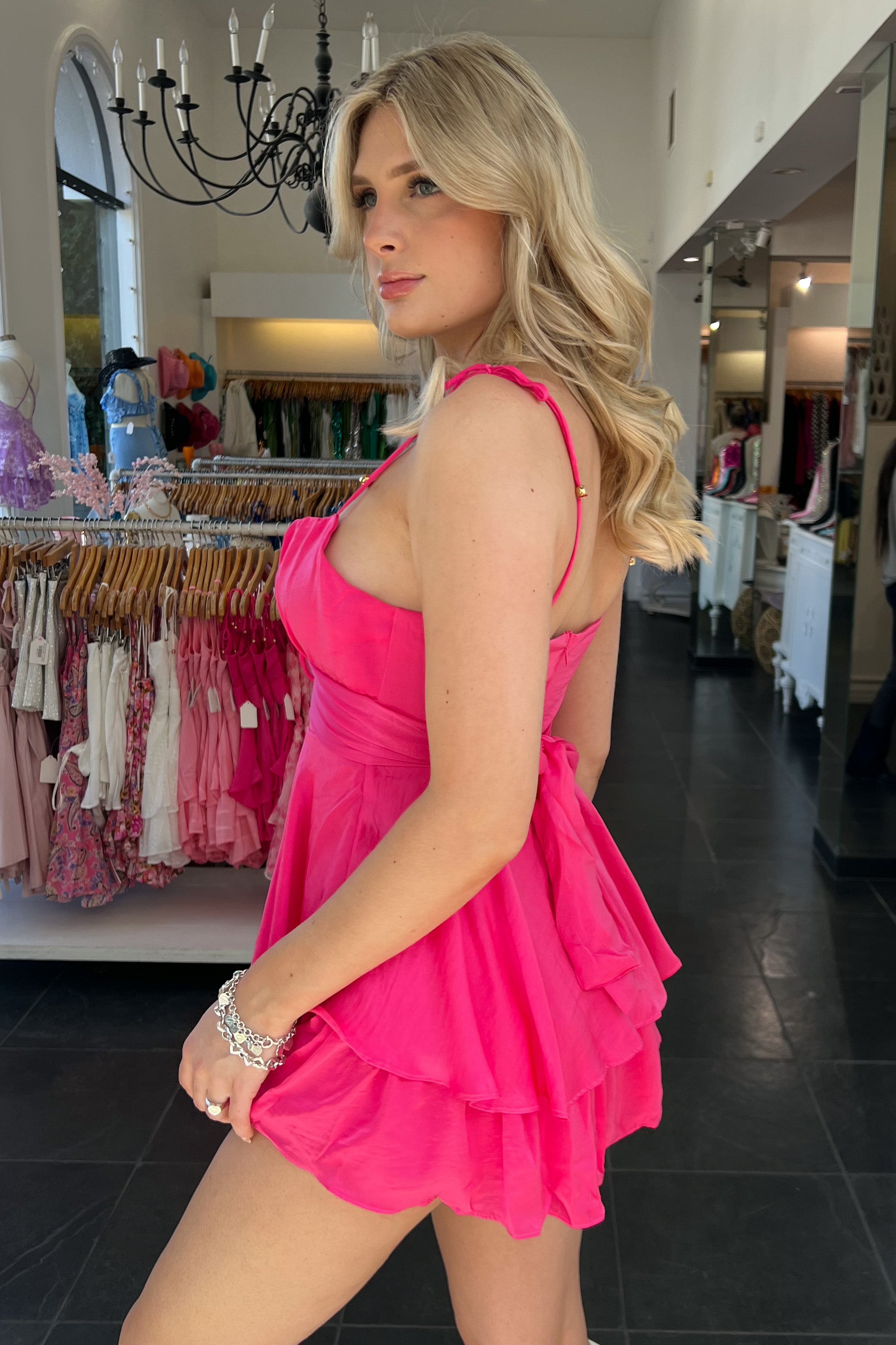 Addelynne Romper-Hot Pink