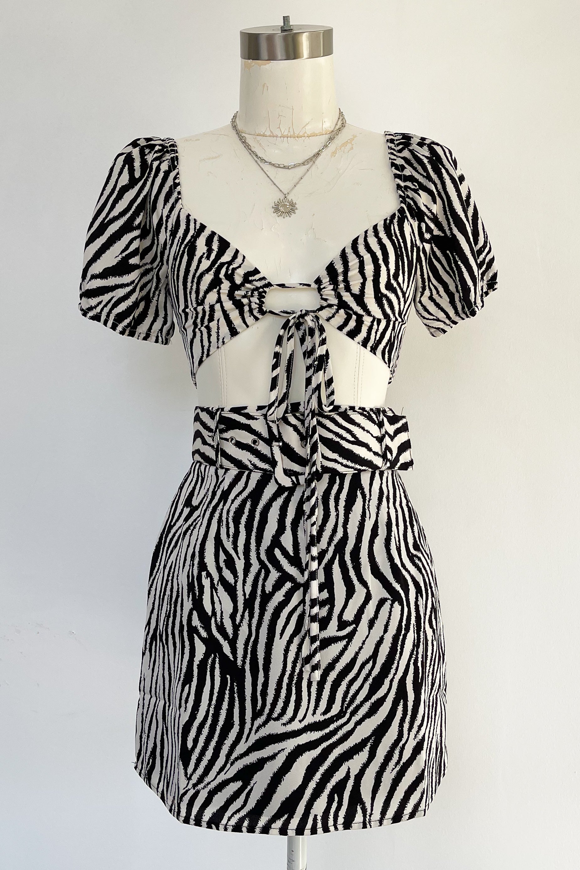 Wild About You Skirt-White + Black