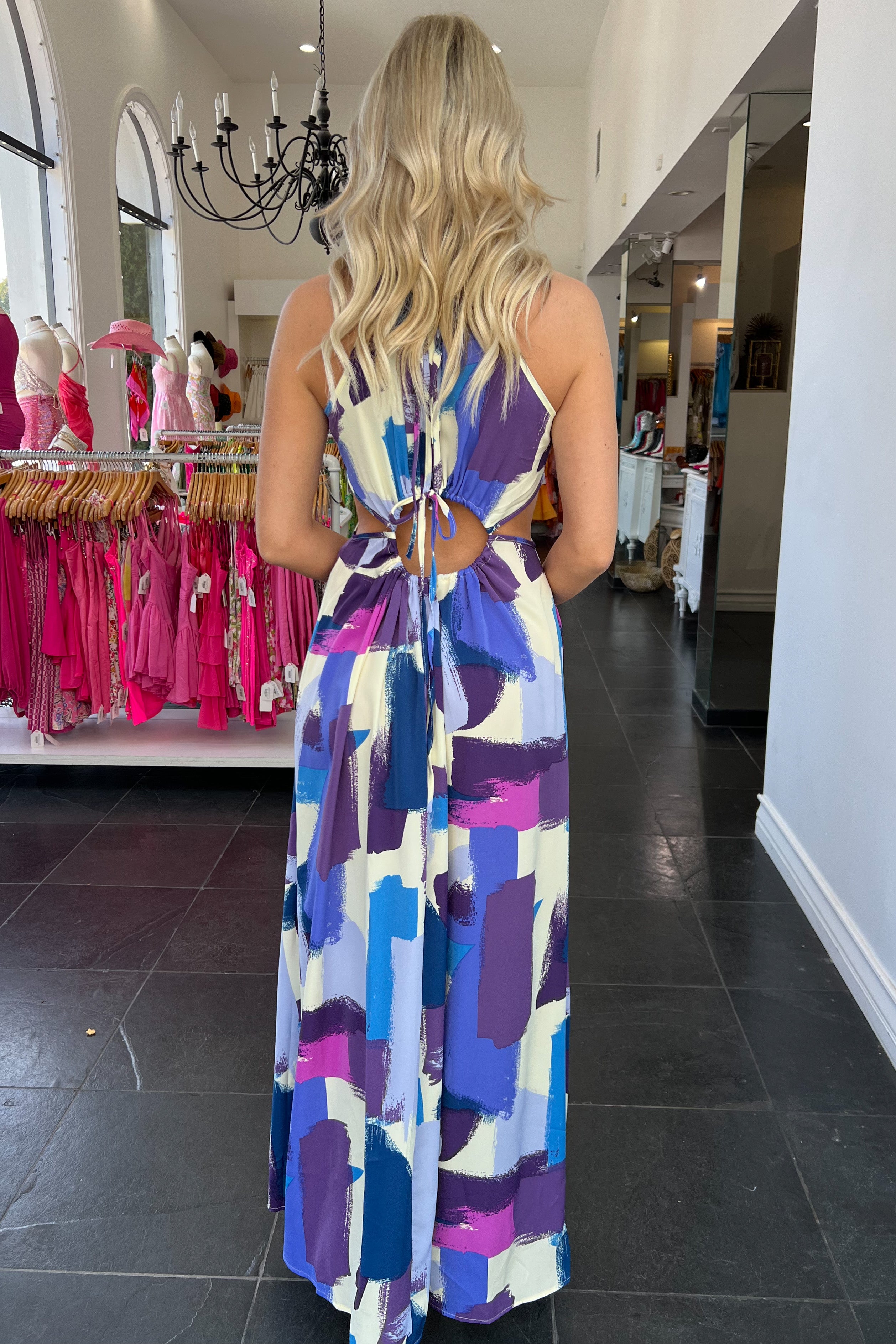 Thessaloniki Maxi Dress-Purple Multi