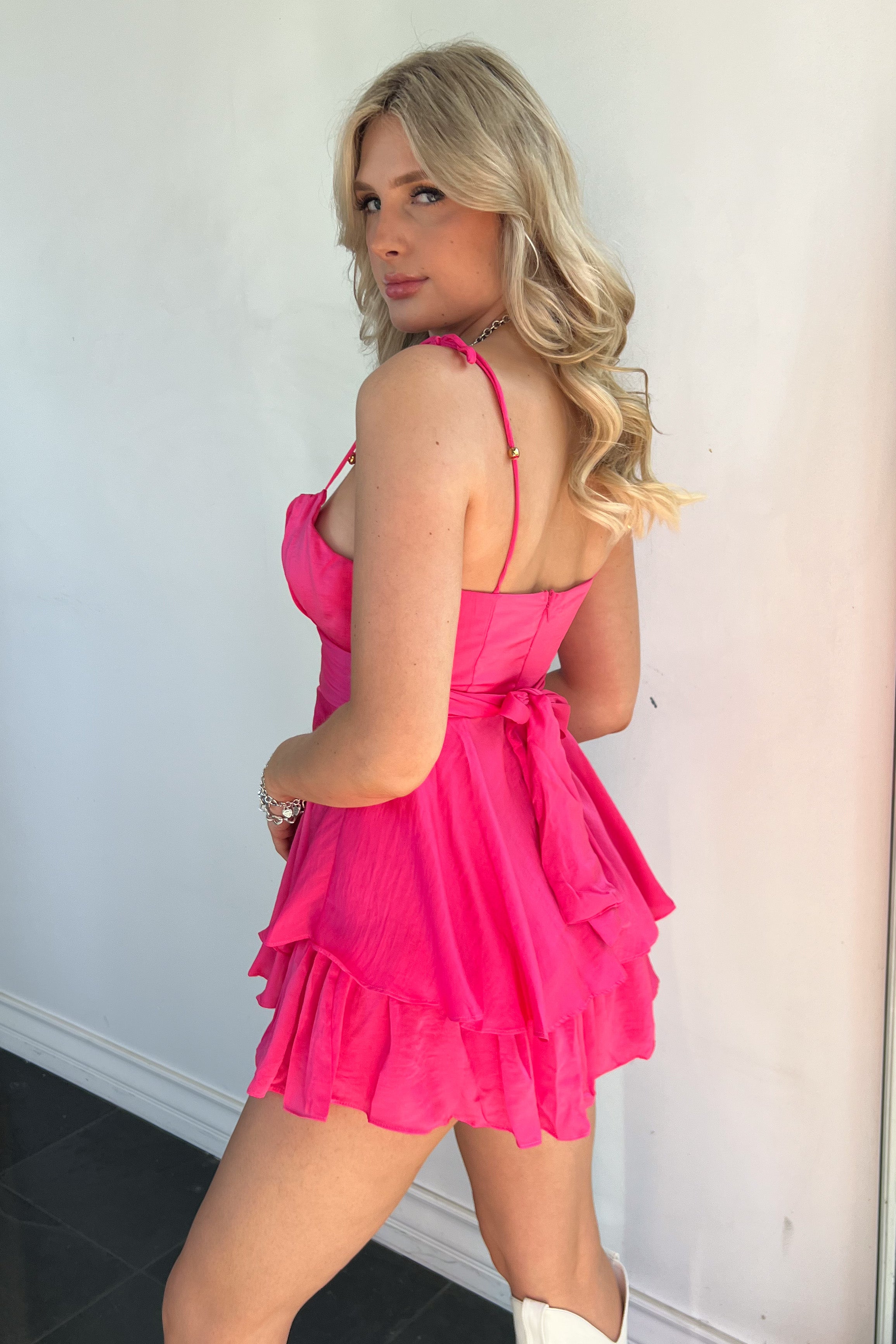 Addelynne Romper-Hot Pink
