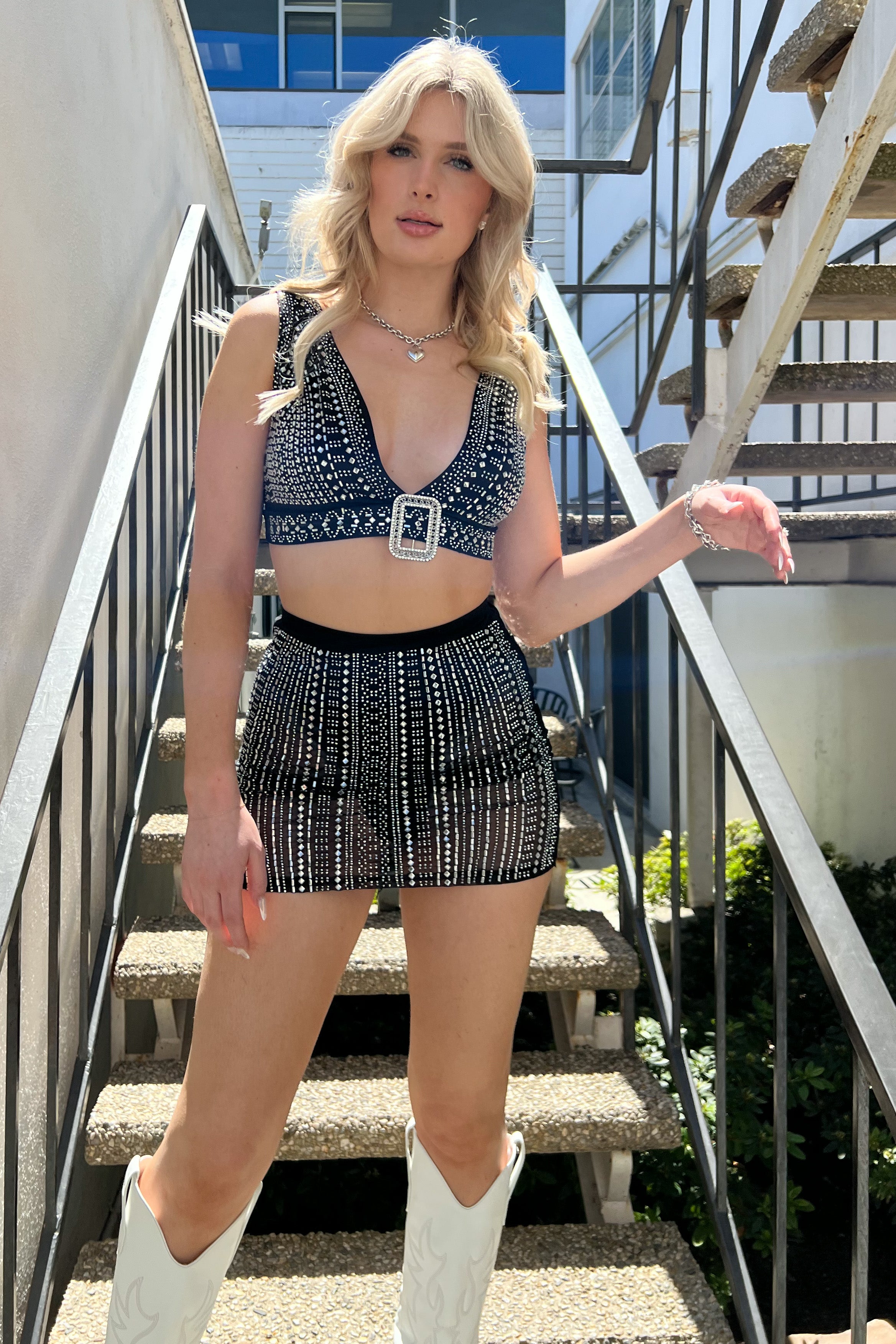 Broadway Girls Dress Set-Black