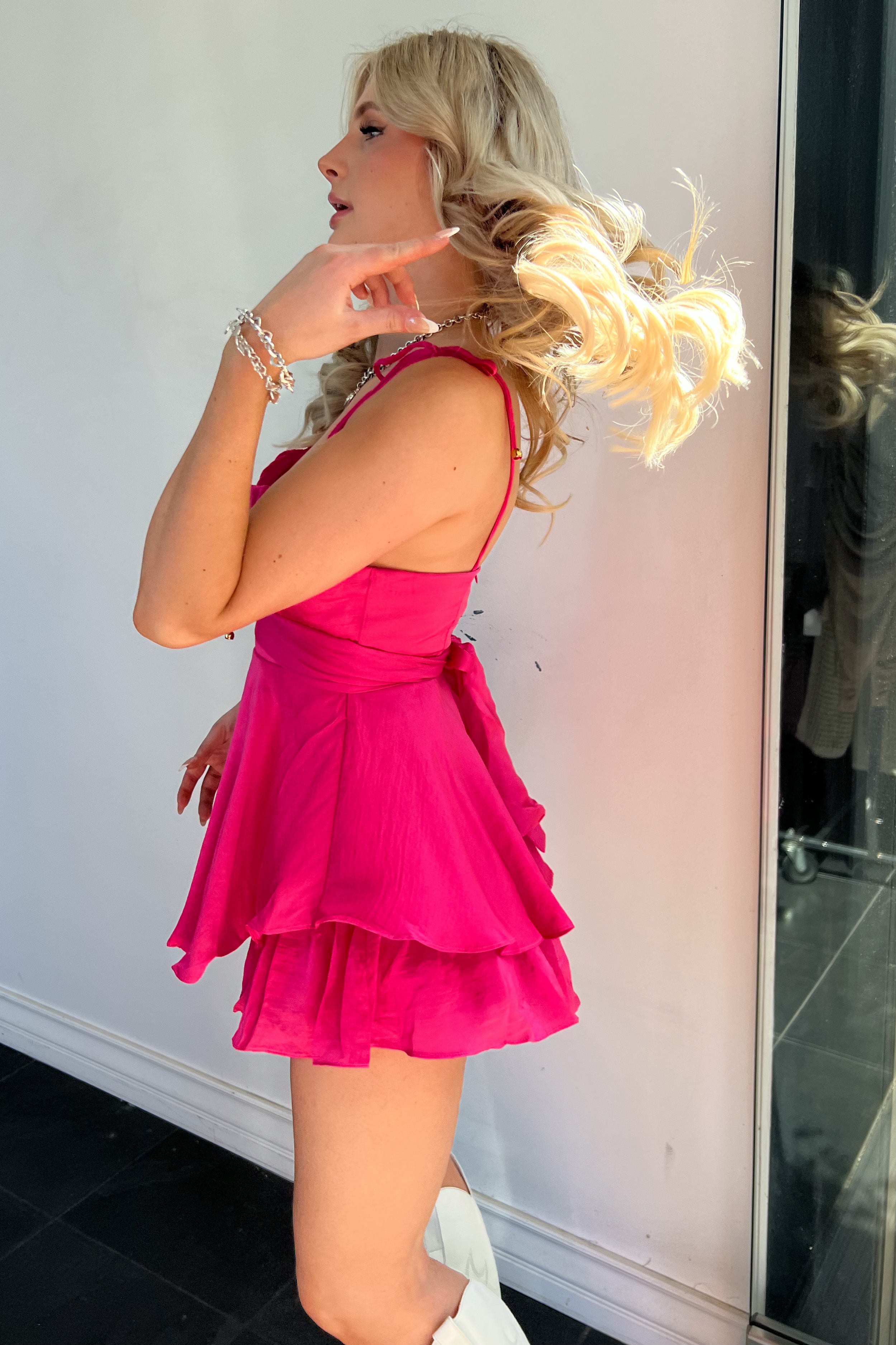 Addelynne Romper-Hot Pink