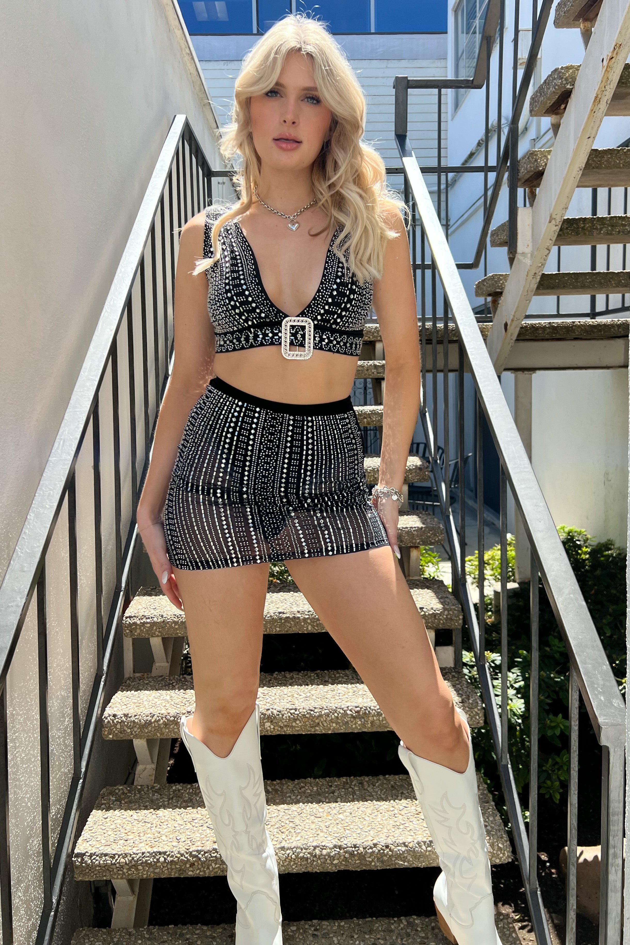 Broadway Girls Dress Set-Black