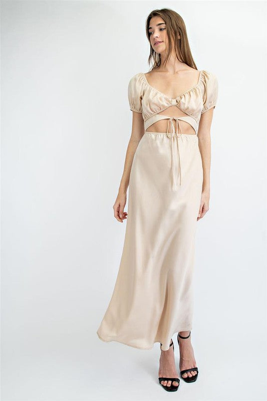 Night Moves Dress-Champagne