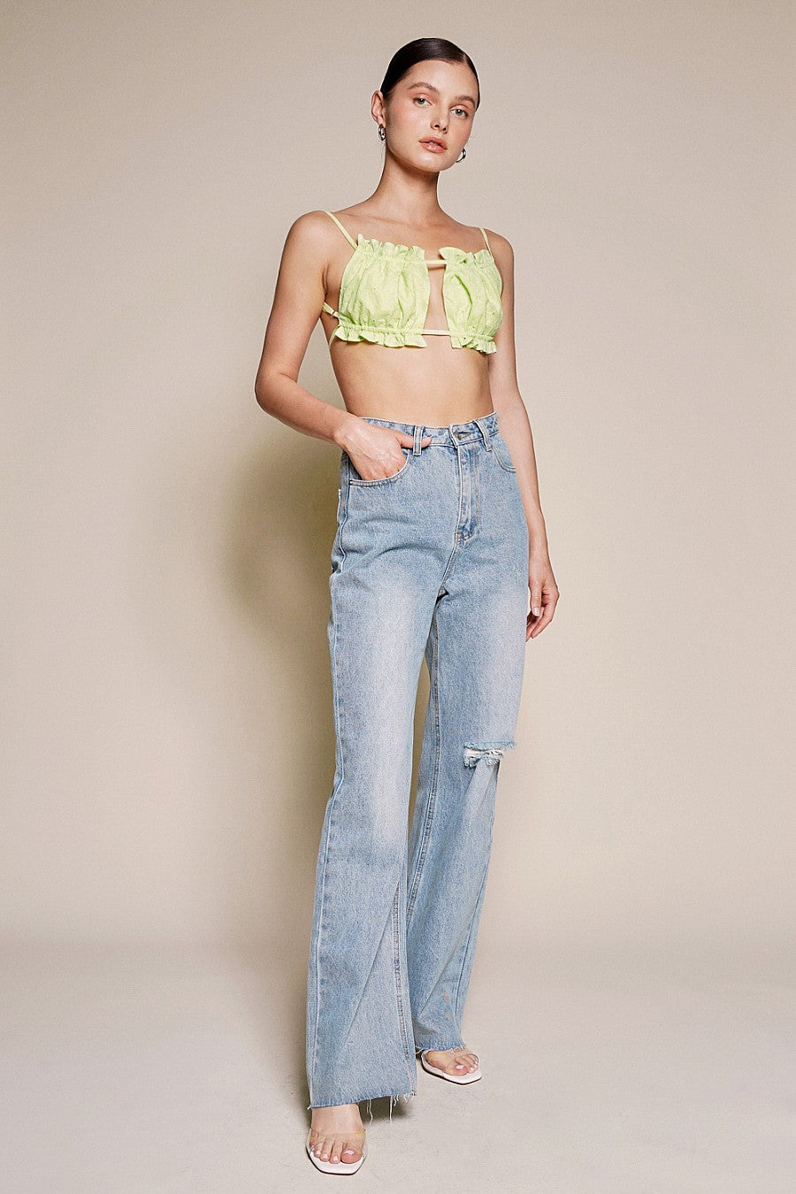 Crazy About You Top-Lime