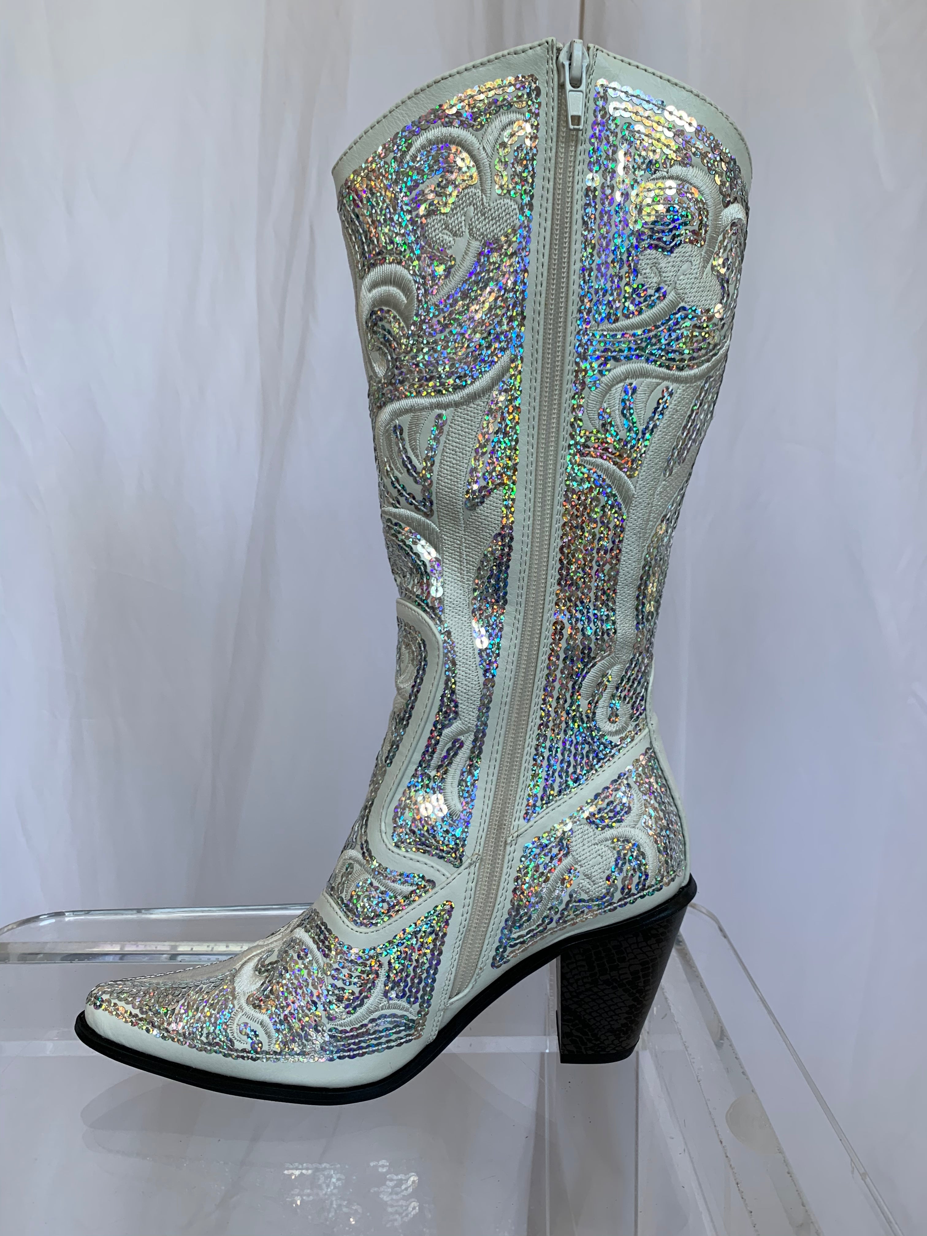 American Beauty Tall Boots-White