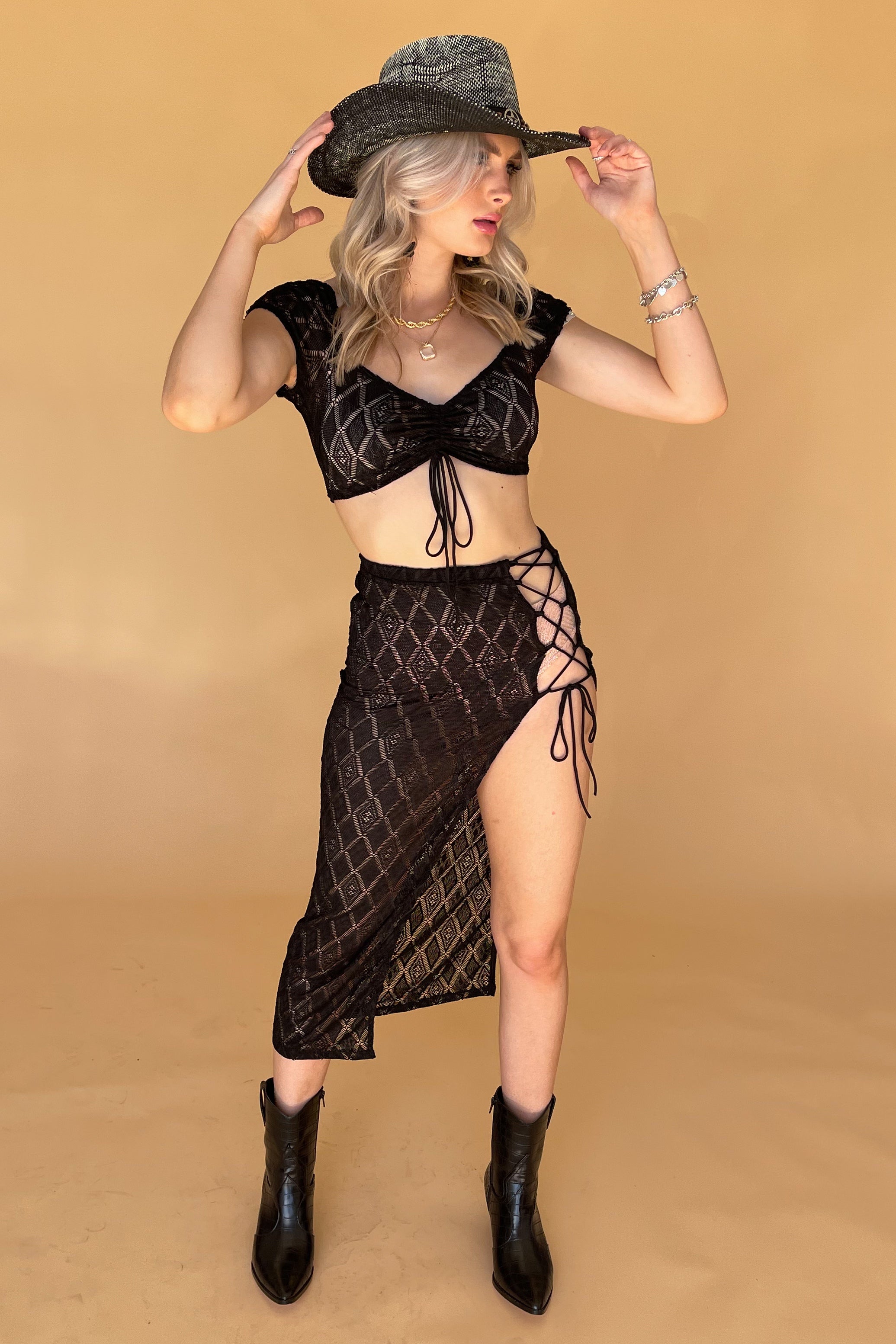 Desert Sunsets Dress Set-Black