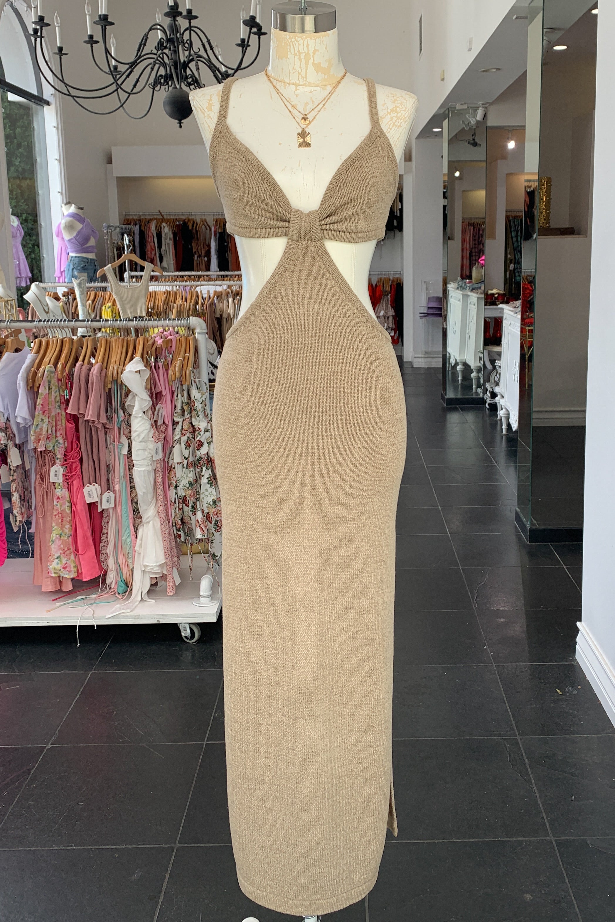 Tulum Maxi Dress-Taupe