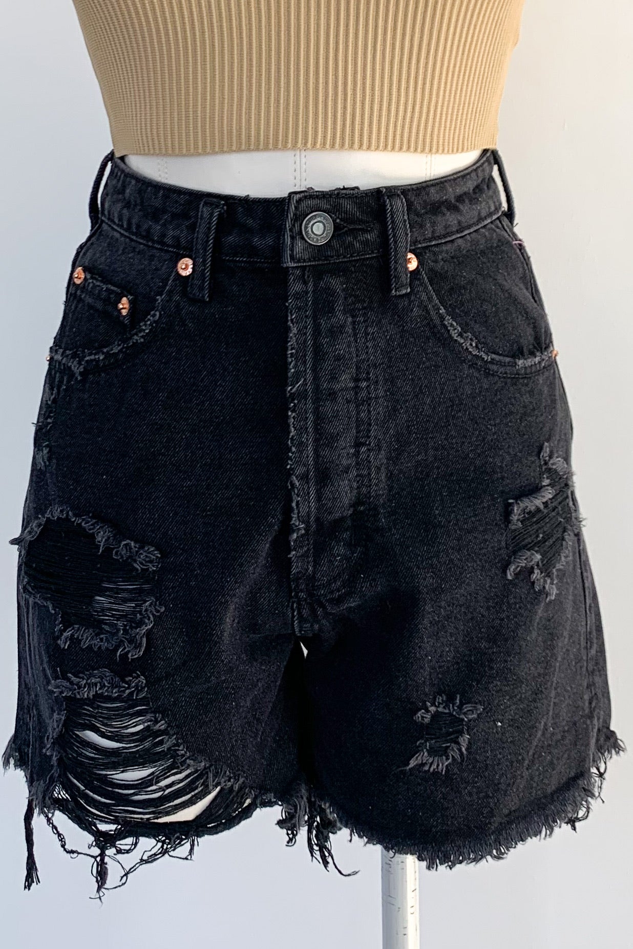 Stevies Denim Shorts-Black