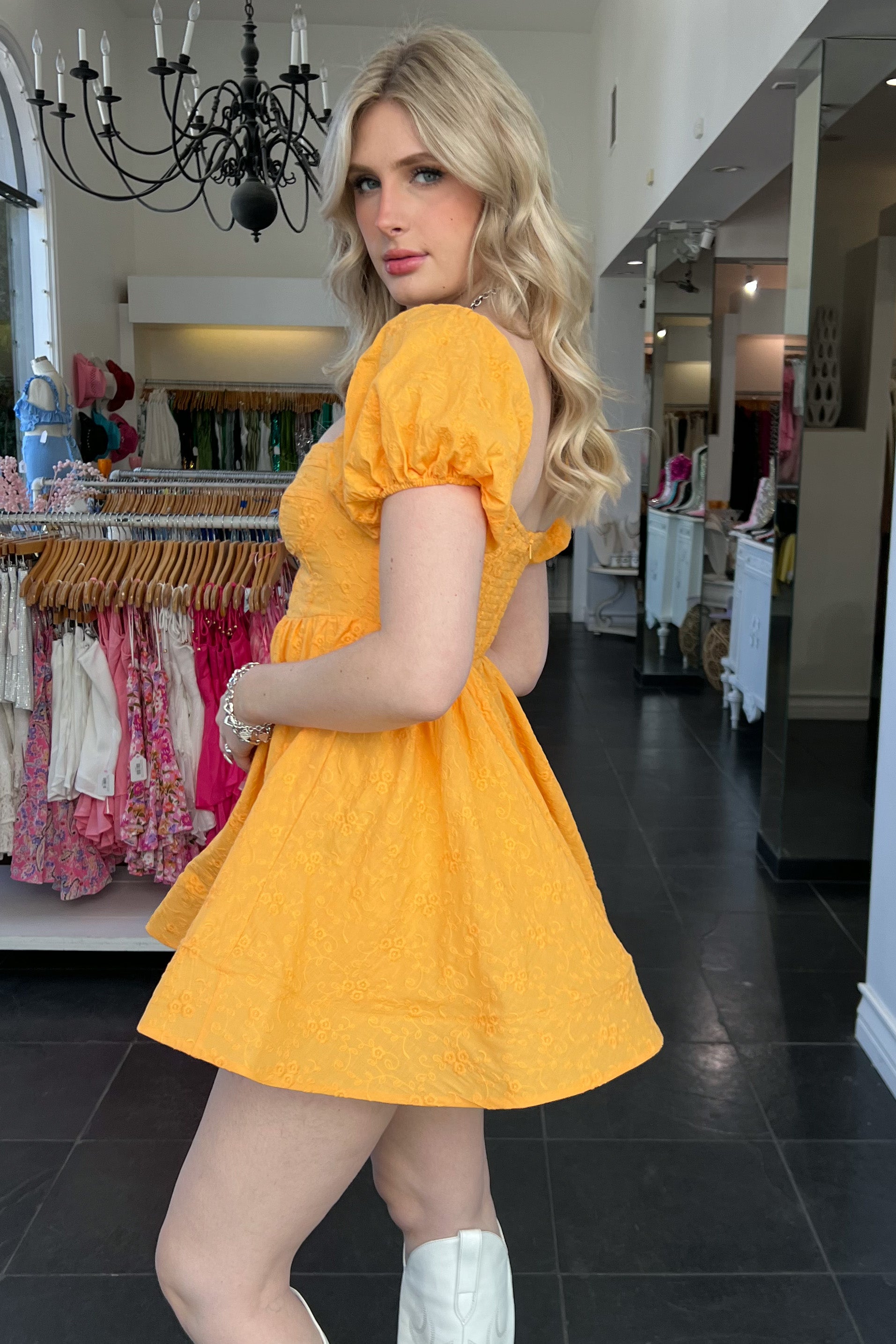 Georgia On My Mind Dress-Marigold