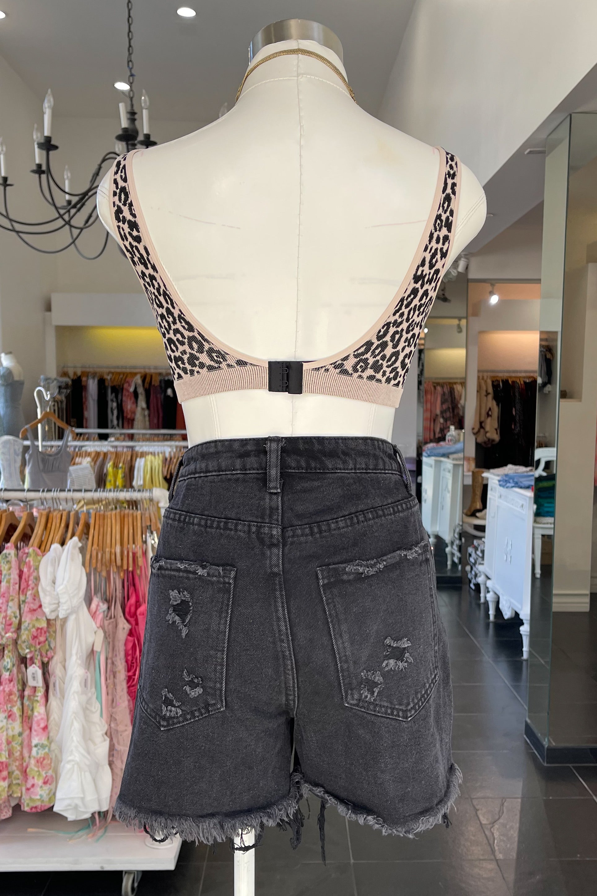 Stevies Denim Shorts-Black