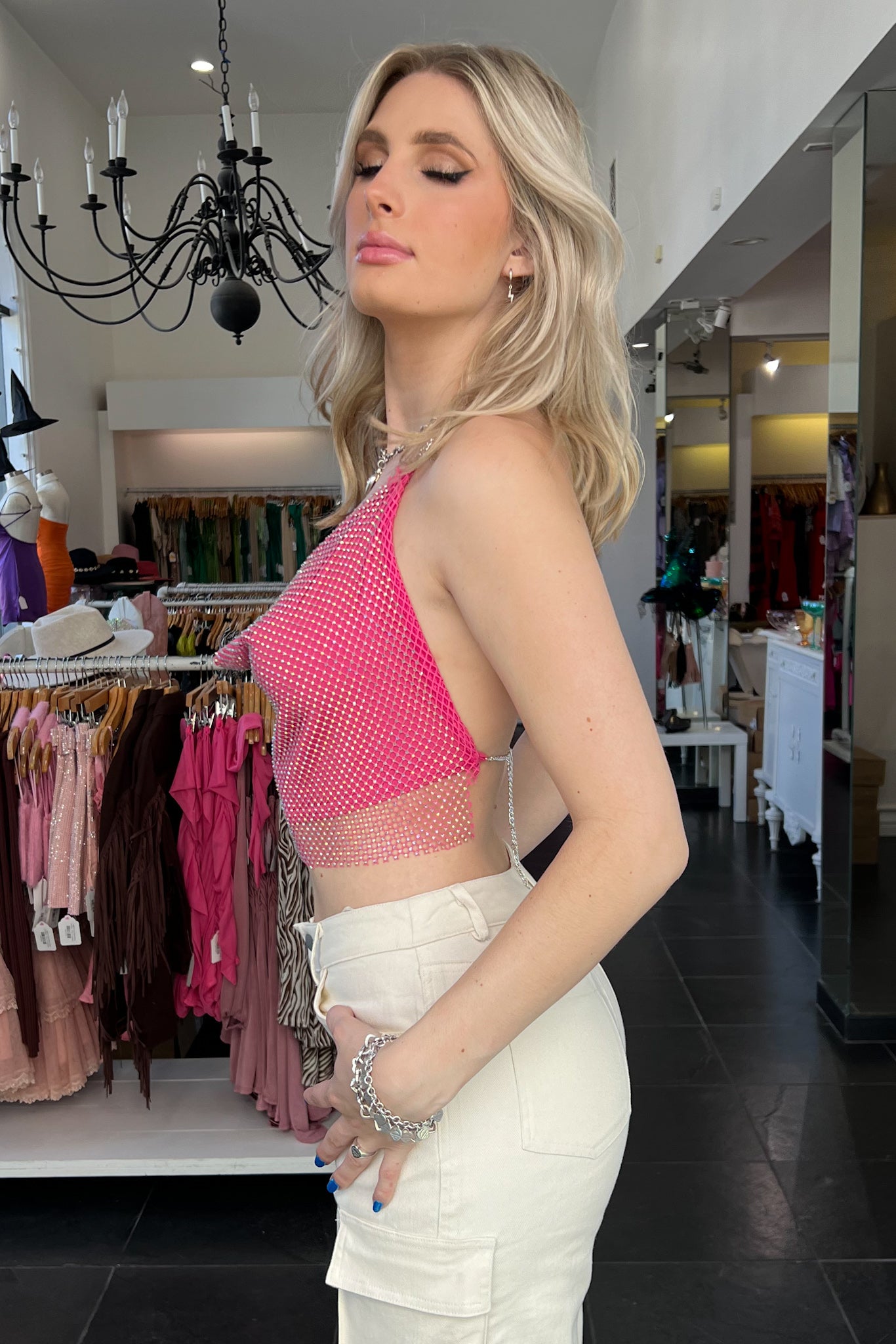 Diamonds Are A Girls Best Friend Top-Pink